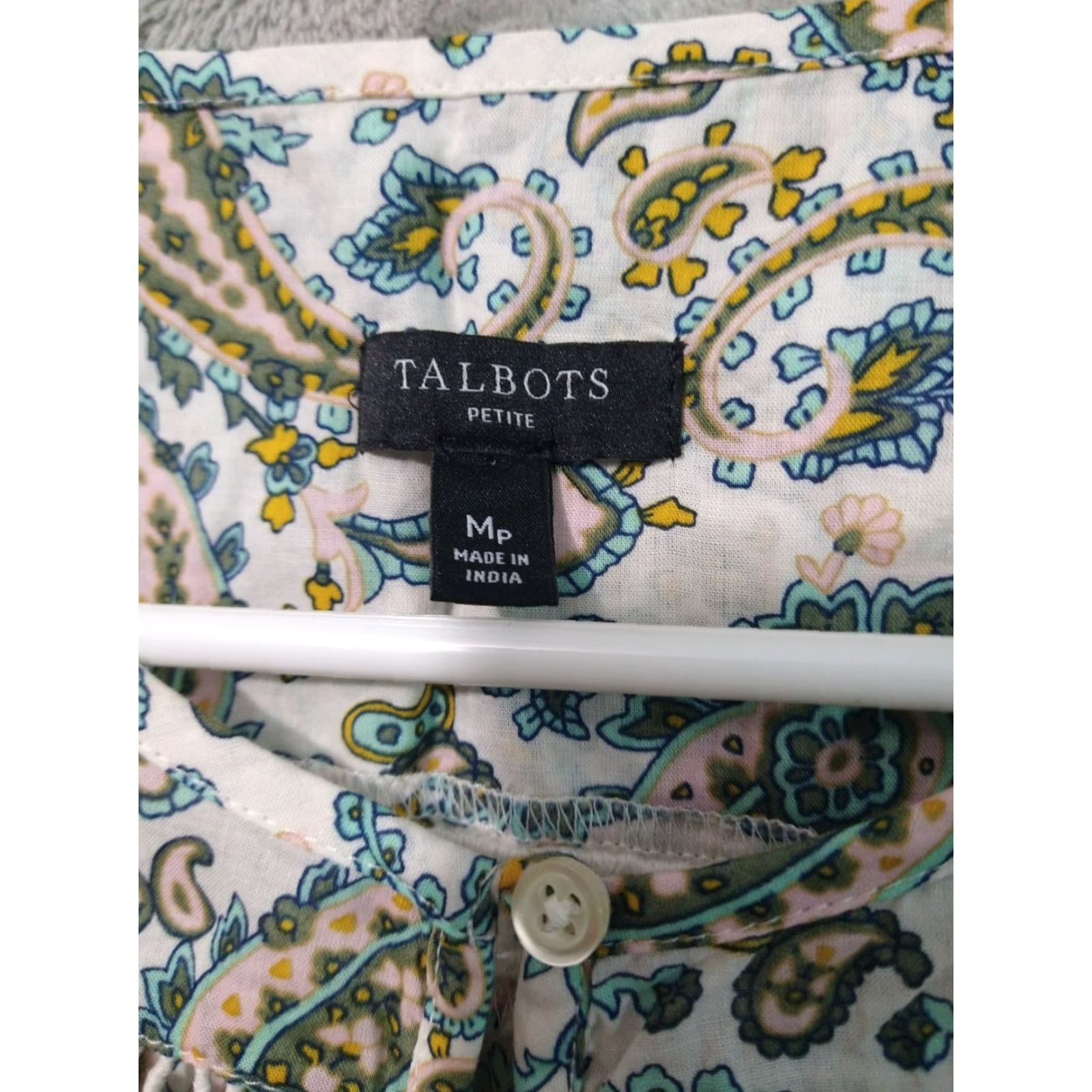 Talbots Talbots White Cotton Tunic Boho Paisley Shirt Womens MP Petite Henley Long Sleeve Casual Travel Size M / US 6-8 / IT 42-44 - 6 Thumbnail