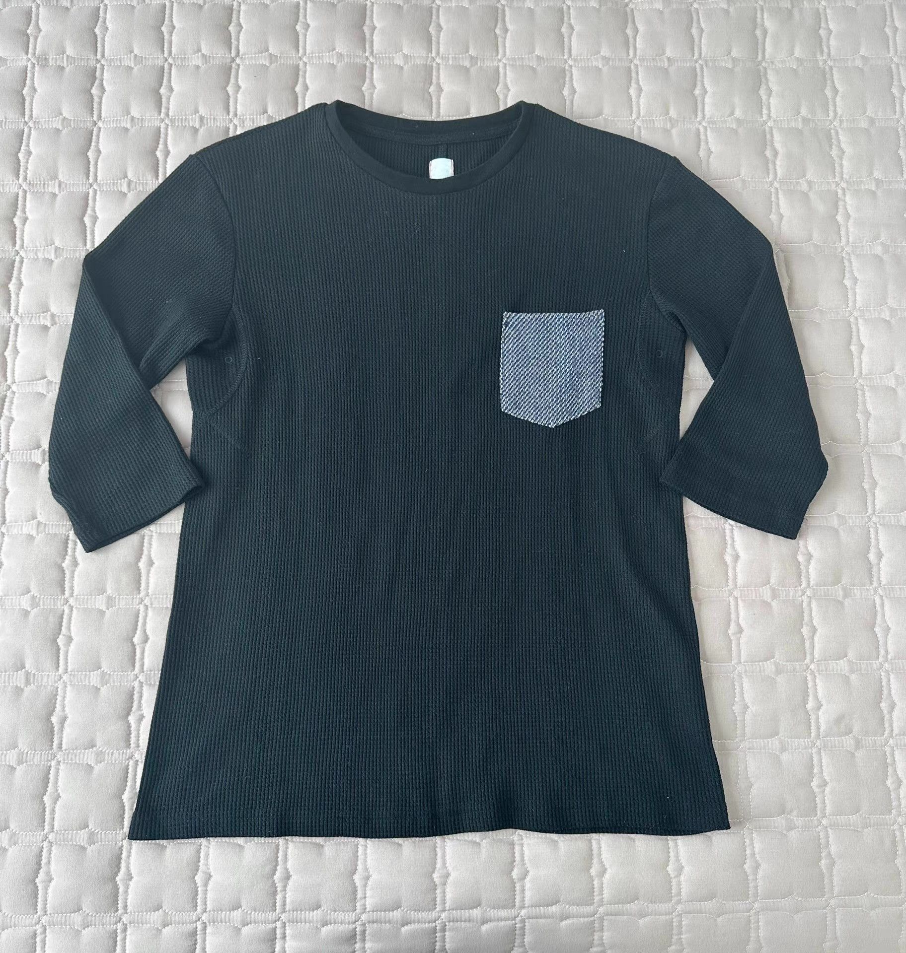 CLOT Clot Edison Chen Black Waffle Seven-Quarter Sleeve Shirt Size US S / EU 44-46 / 1 - 1 Thumbnail