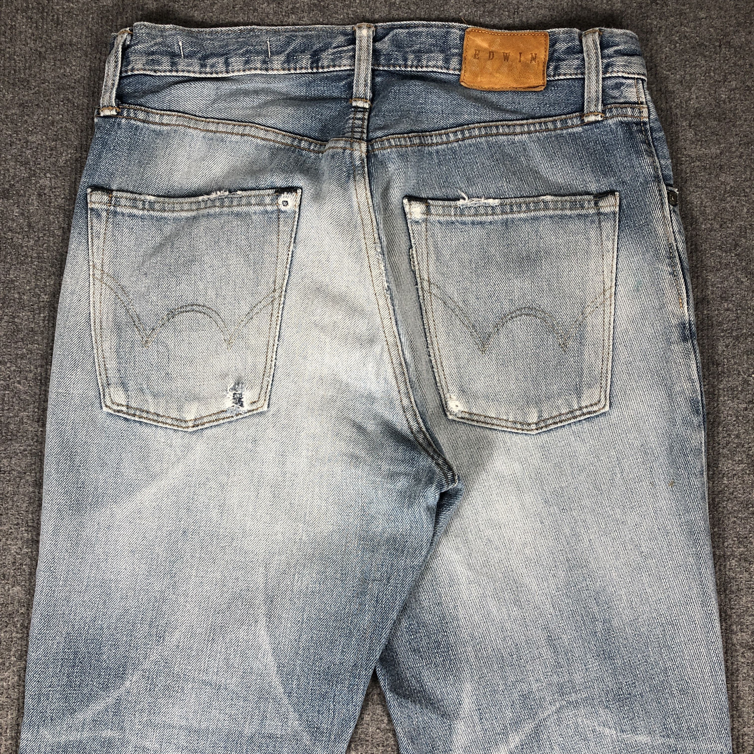 Edwin × Vintage Vintage Edwin Light Blue Wash Jeans L1182 Size US 31 - 5 Thumbnail