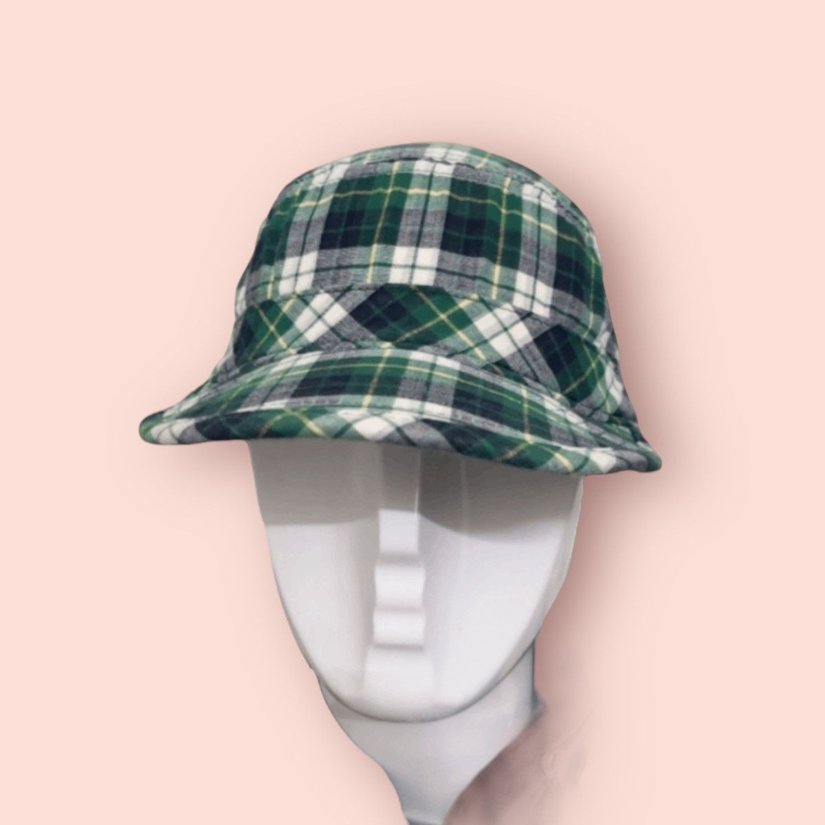 Japanese Brand VINTAGE UNIQLO GREEN PLAID ARMY CADET HAT Size ONE SIZE - 10 Thumbnail