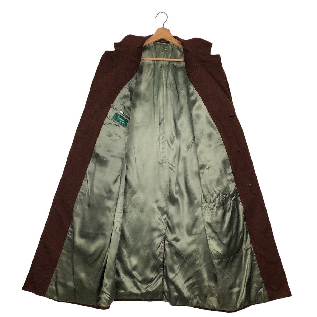Japanese Brand 🔥Rich Brown - Long Fly Coats Wool Double Breast Green Label Size US M / EU 48-50 / 2 - 10 Thumbnail