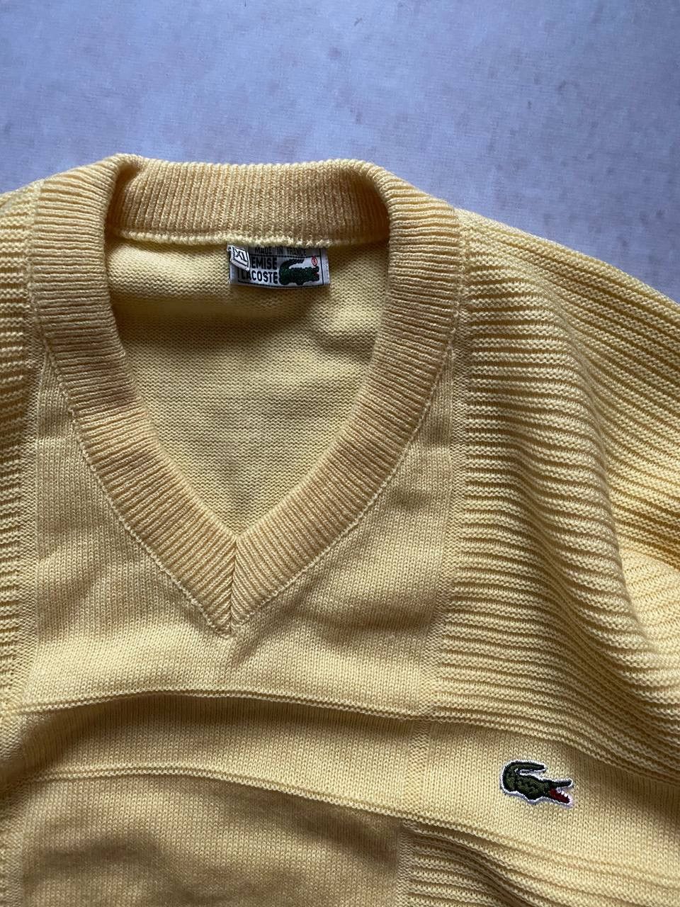 Lacoste × Vintage Vintage Lacoste V-Neck Knit Sweater Size US XL / EU 56 / 4 - 3 Thumbnail