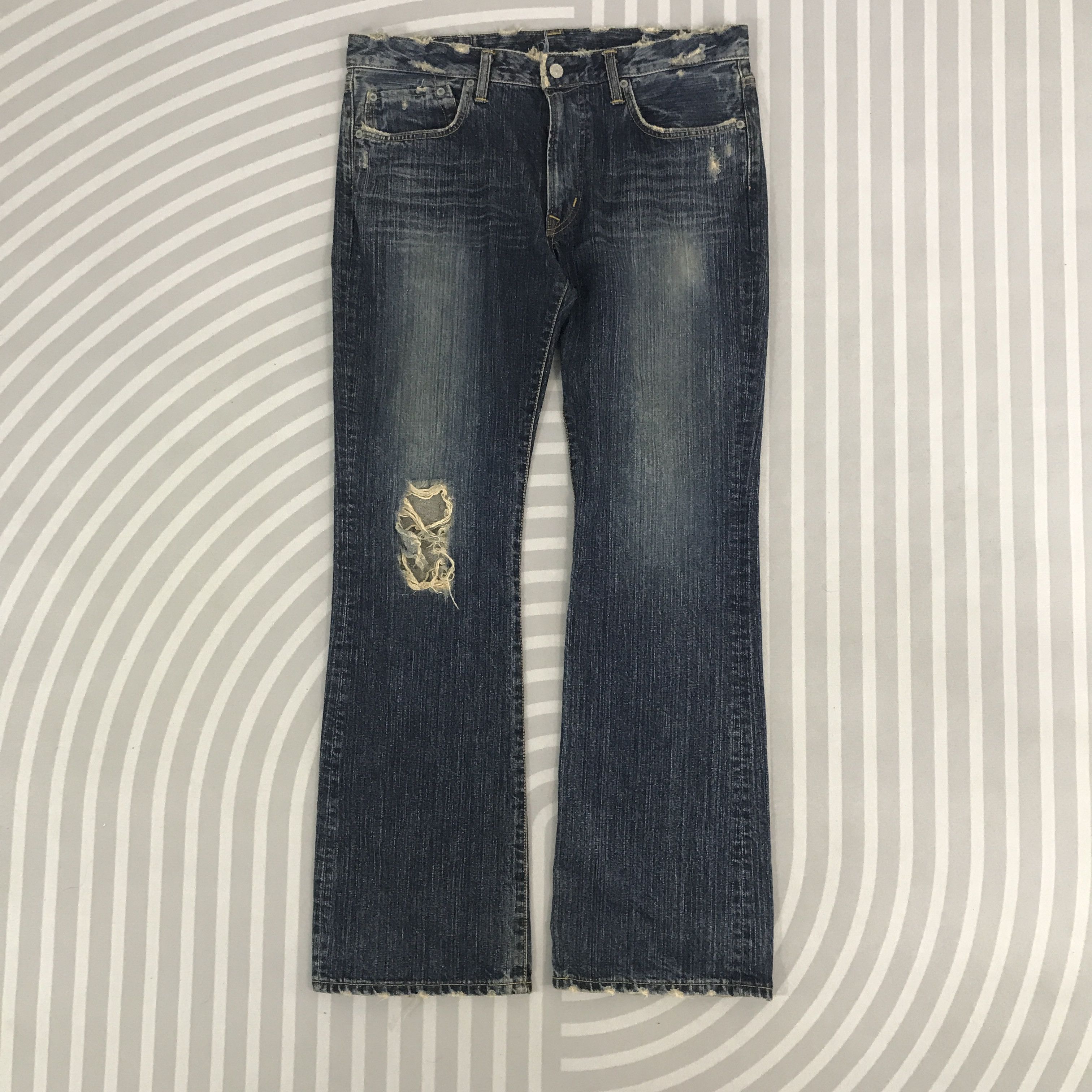 Edwin × Vintage Flare Edwin Japan distressed bootcut Denim pants Size US 34 / EU 50 - 1 Thumbnail