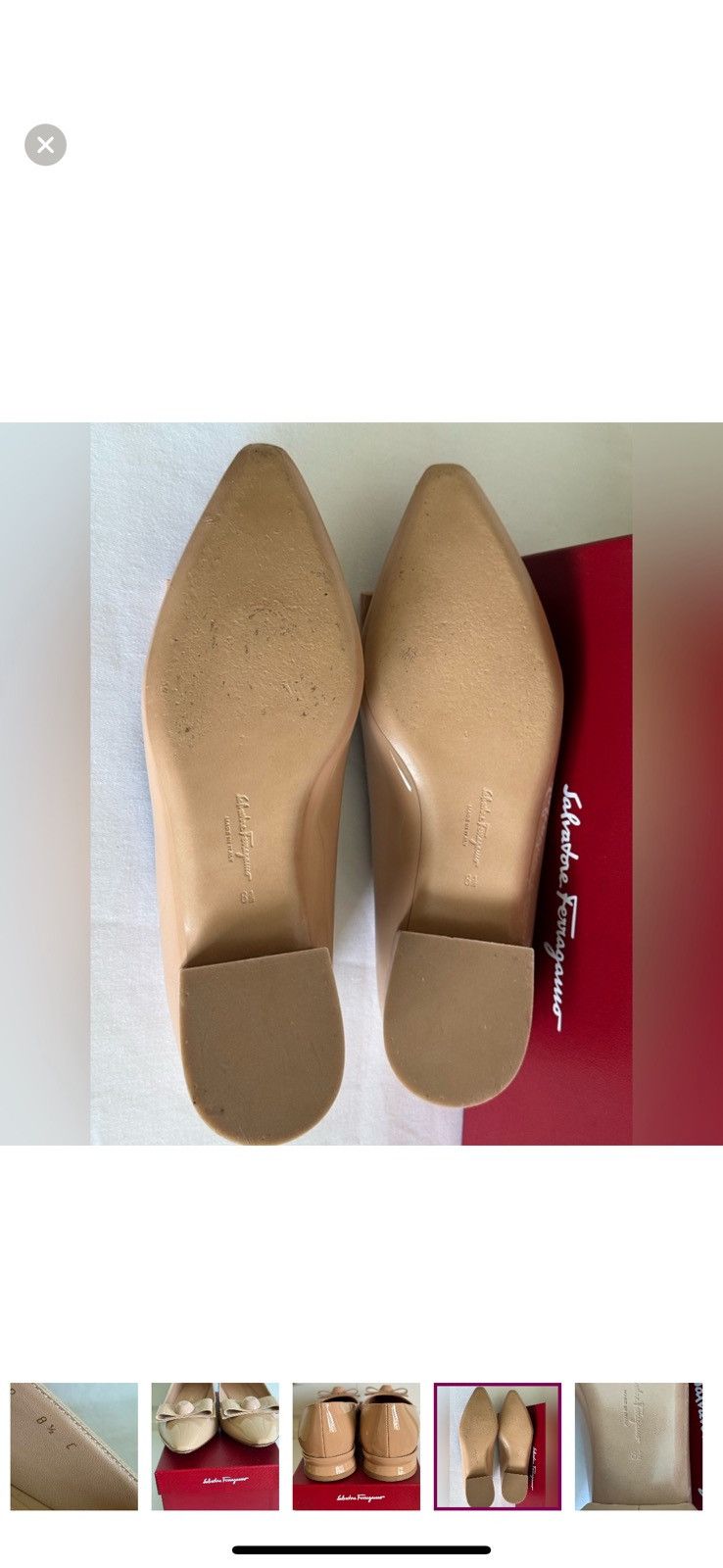Salvatore Ferragamo SALVATORE FERRAGAMO Beige Patent Leather Pumps 8.5 Mint Size US 8.5 / IT 38.5 - 9 Thumbnail