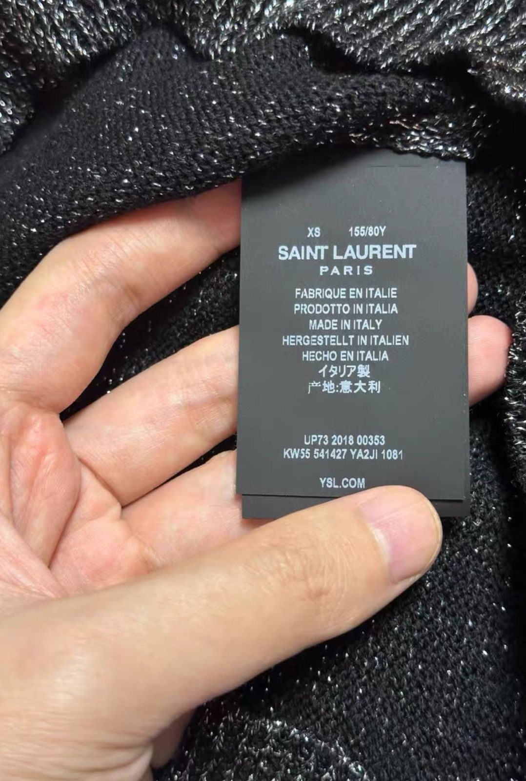 Saint Laurent Paris Saint Laurent Silver Thread Half Metal Fiber Blend Knit Size XS / US 0-2 / IT 36-38 - 8 Thumbnail