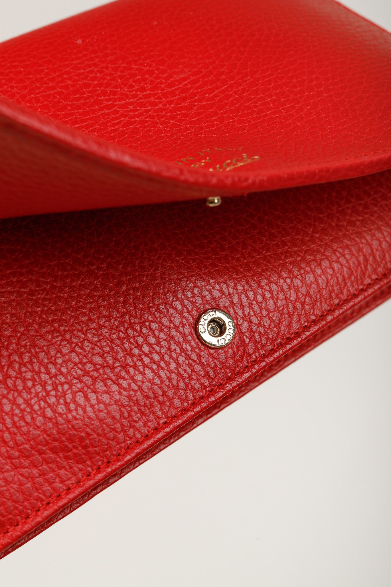 Gucci Gucci Swing Red Pebbled Leather Wallet Crossbody Size ONE SIZE - 10 Thumbnail