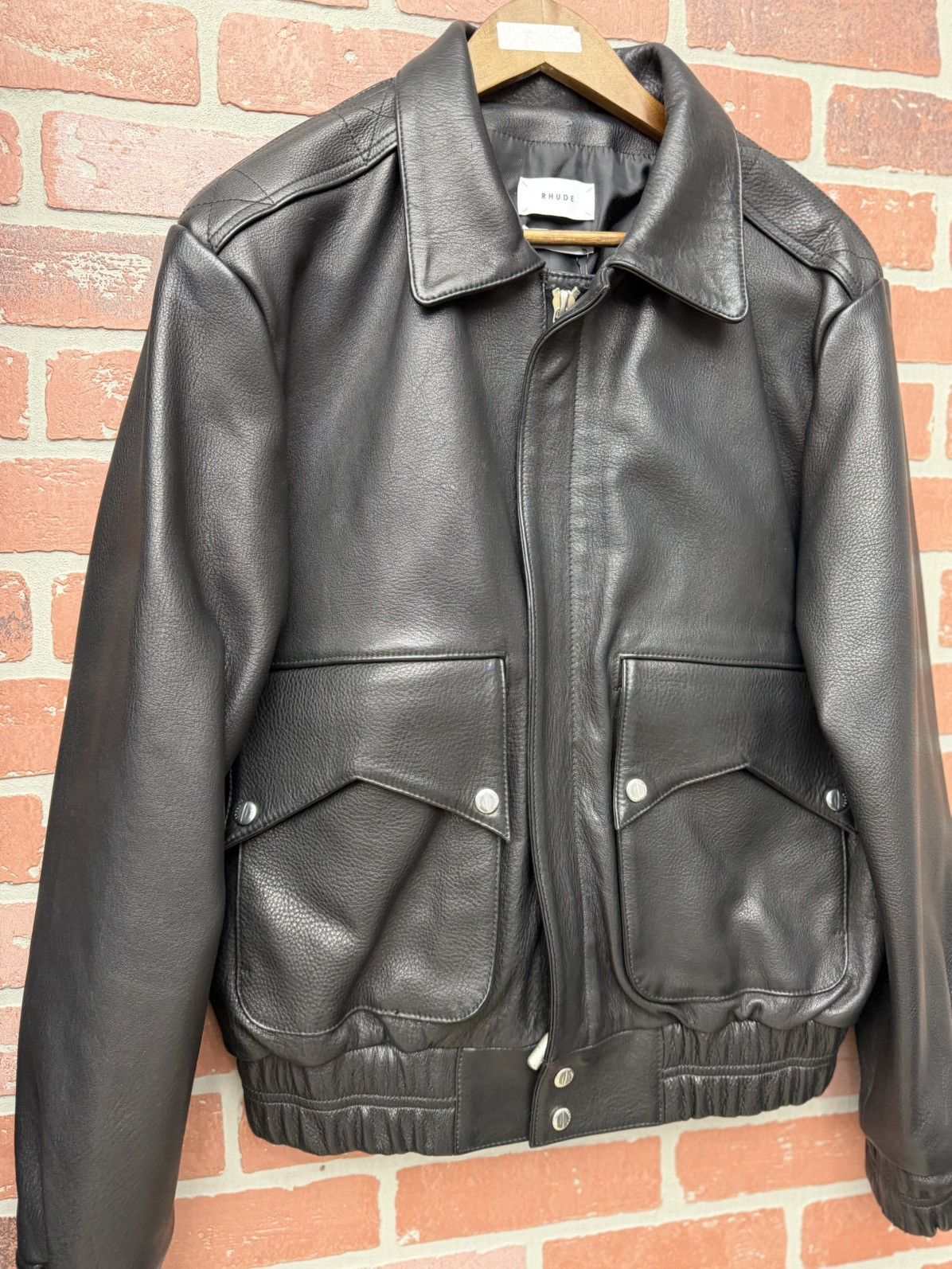 Rhude Size S - Rhude Newman Zip-Up Leather Jacket Retail $3,500 Size US S / EU 44-46 / 1 - 2 Thumbnail