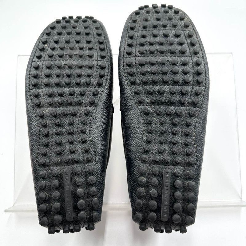 Louis Vuitton Black Leather Slip-On Casual Shoes -