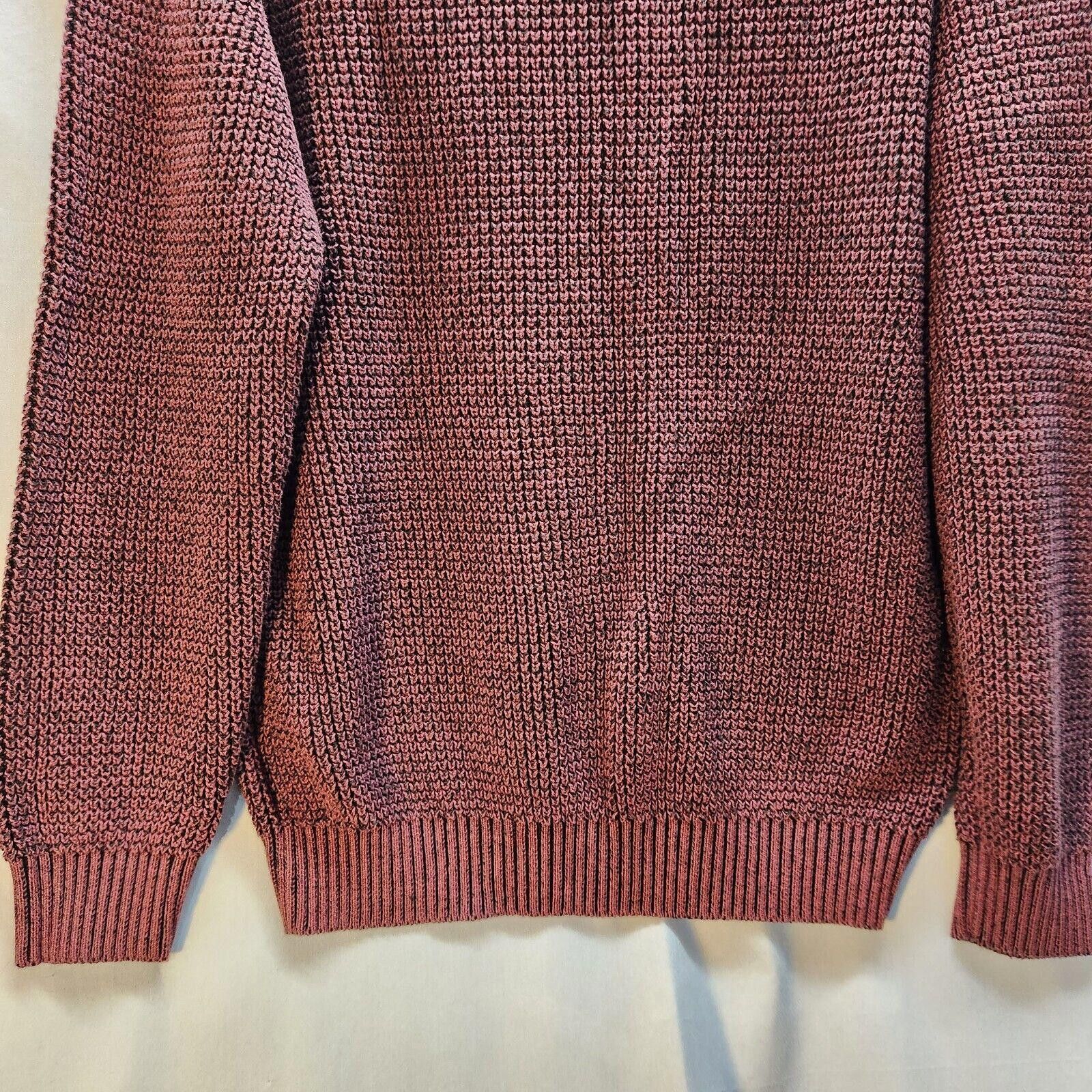 G.H. Bass & Co. G H Bass Mens Knit Quarter Zip Maroon Sweater Size XL Size US XL / EU 56 / 4 - 8 Thumbnail
