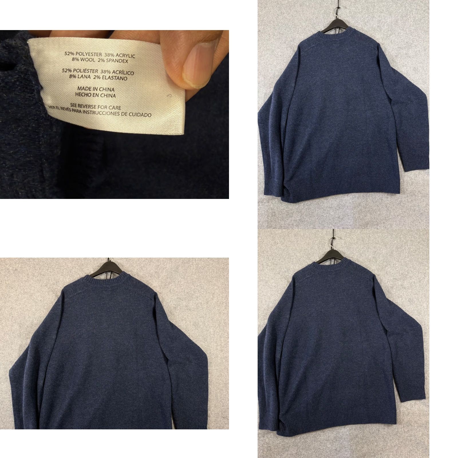 Gap Gap Sweater Mens 2XL Navy Blue Wool Blend Crew Neck Long Raglan Sleeve Pullover NWT Regular Fit Size US XXL / EU 58 / 5 - 8 Thumbnail