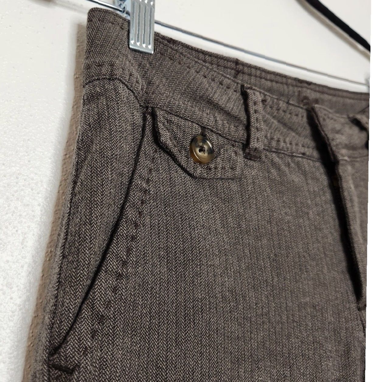 Vintage VINTAGE Jag Pants Bottoms 6 Womens Brown Stripe Pin 90s Work Adjustable Stretch Siren Y2K Size 28" / US 6 / IT 42 - 3 Thumbnail