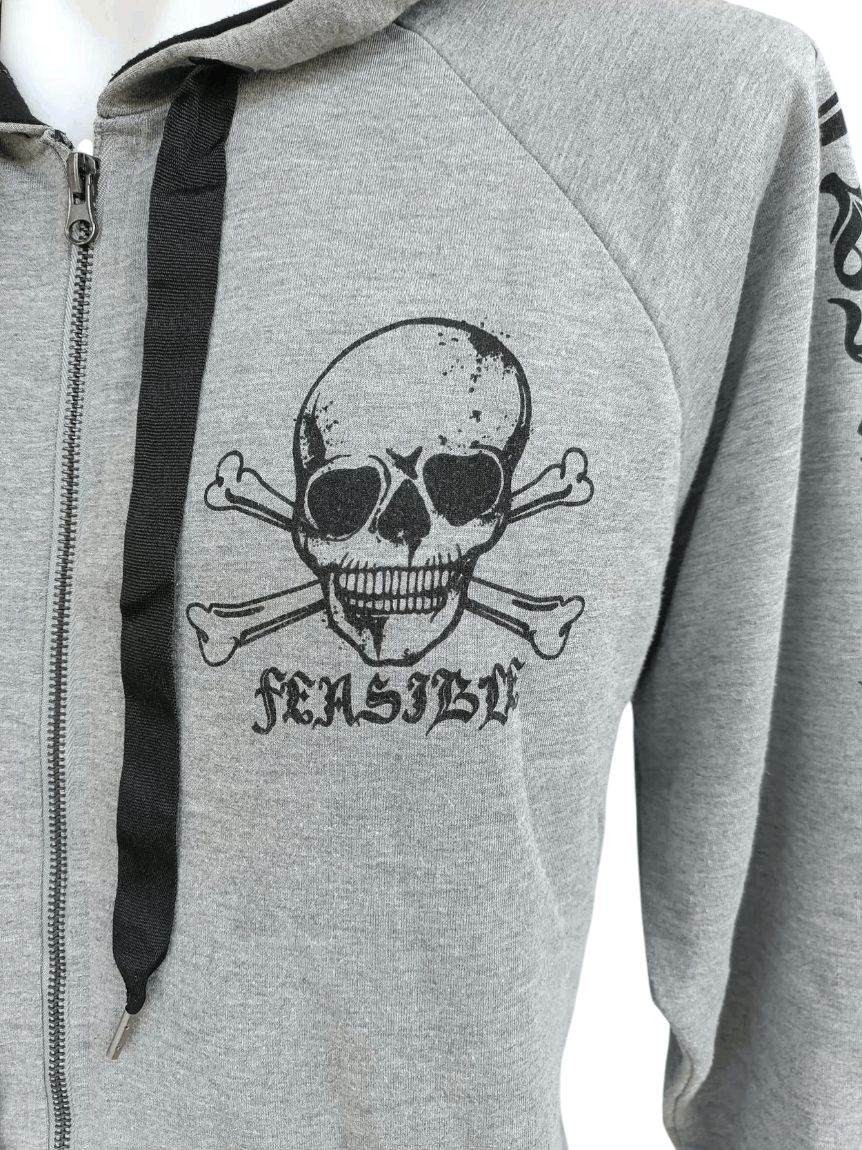Japanese Brand Dig Deep Black Label Skull Printed Full Zipped Hoodie SW006 Size US L / EU 52-54 / 3 - 4 Thumbnail