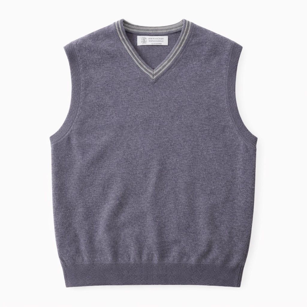 Brunello Cucinelli Brunello Cucinelli Cashmere Knit Purple Formal Classic Vest Size US L / EU 52-54 / 3 - 1 Thumbnail