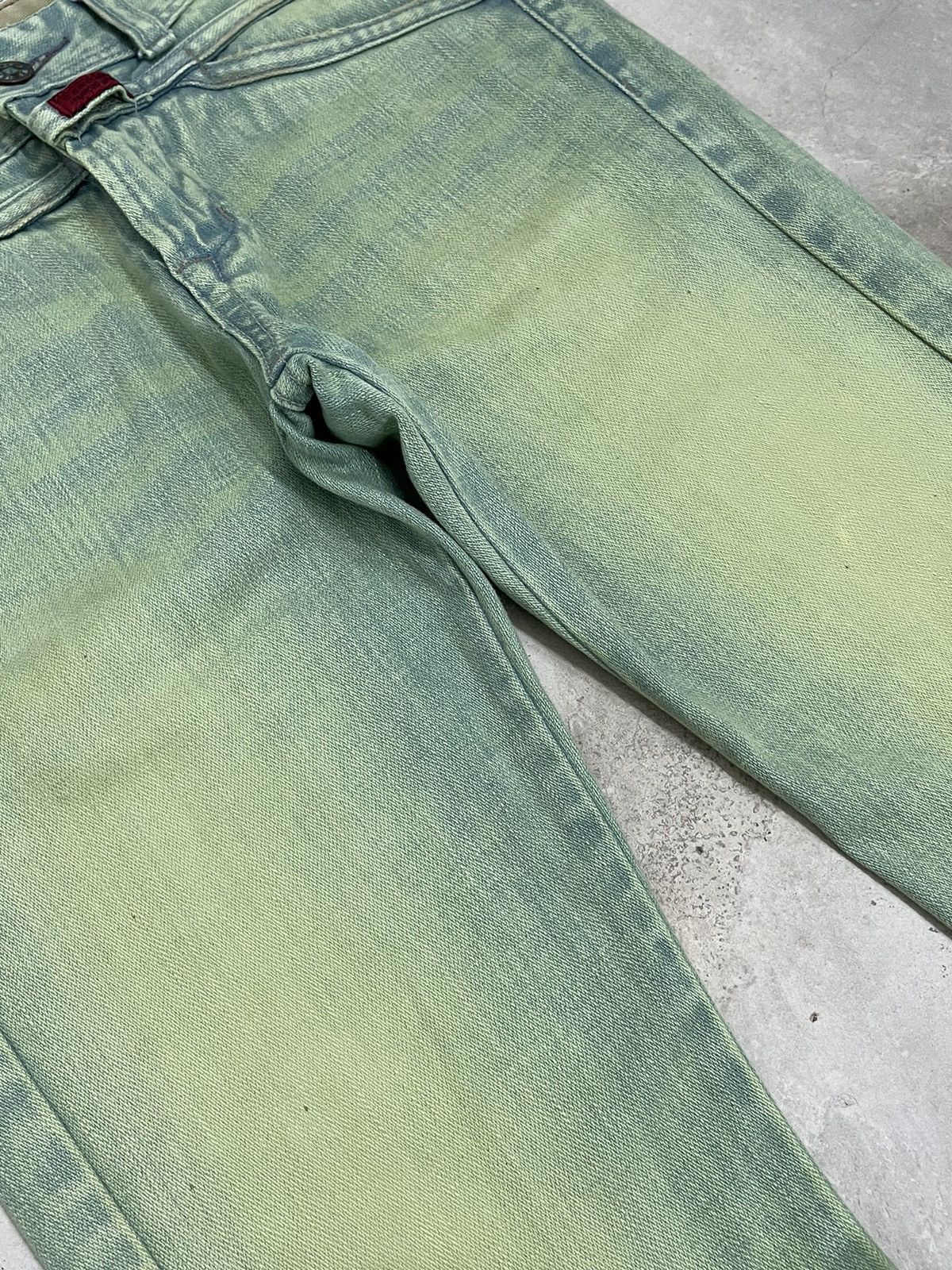 Designer × Marithe + Francois Girbaud Girbaud Green Rust Crazy Wash Flare Denim Size US 28 / EU 44 - 9 Thumbnail