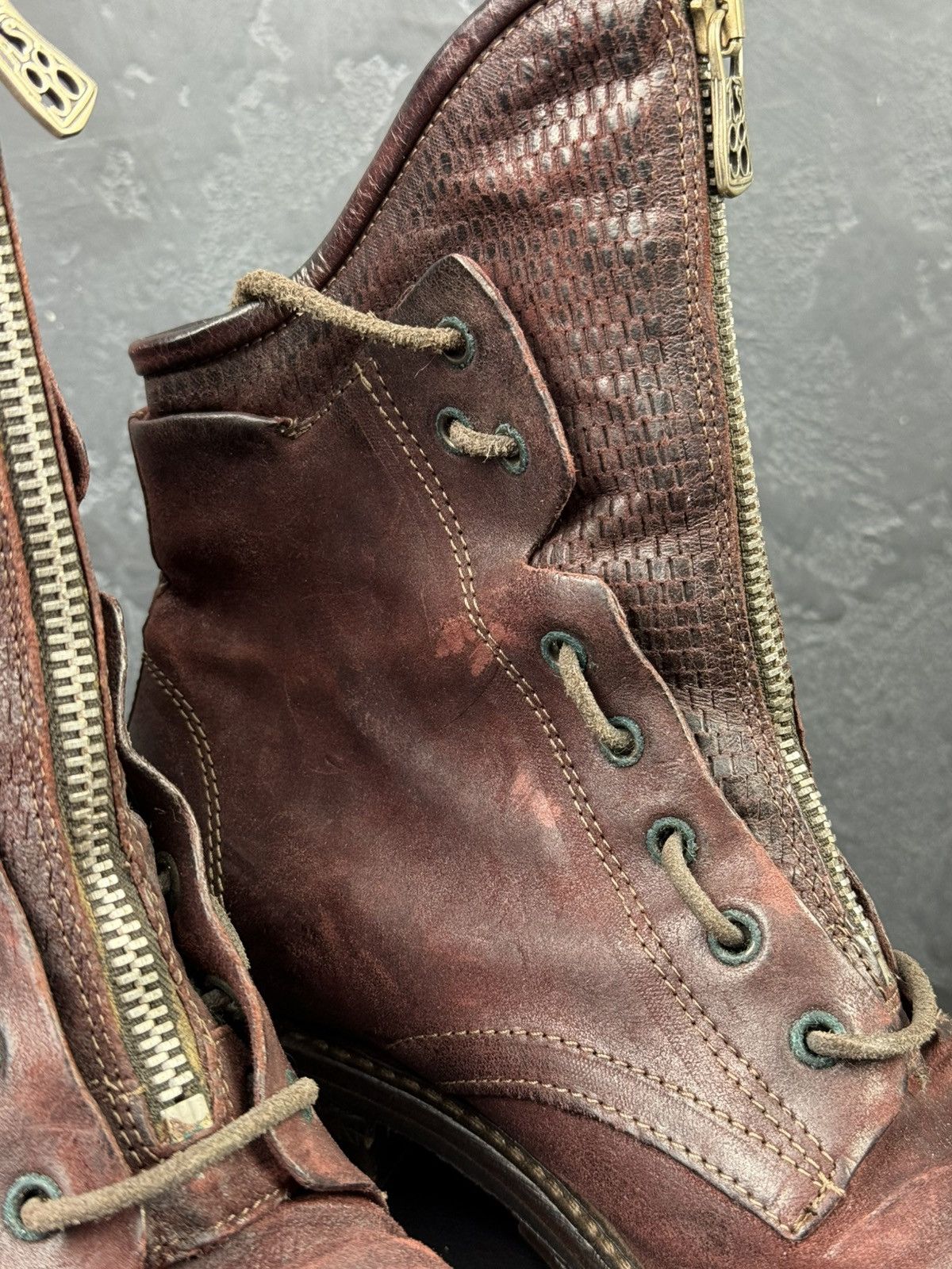 A.S.98 Women's A.S.98. Airstep Brown Leather Biker Zip Ankle Boots Size US 6 / IT 36 - 11 Thumbnail