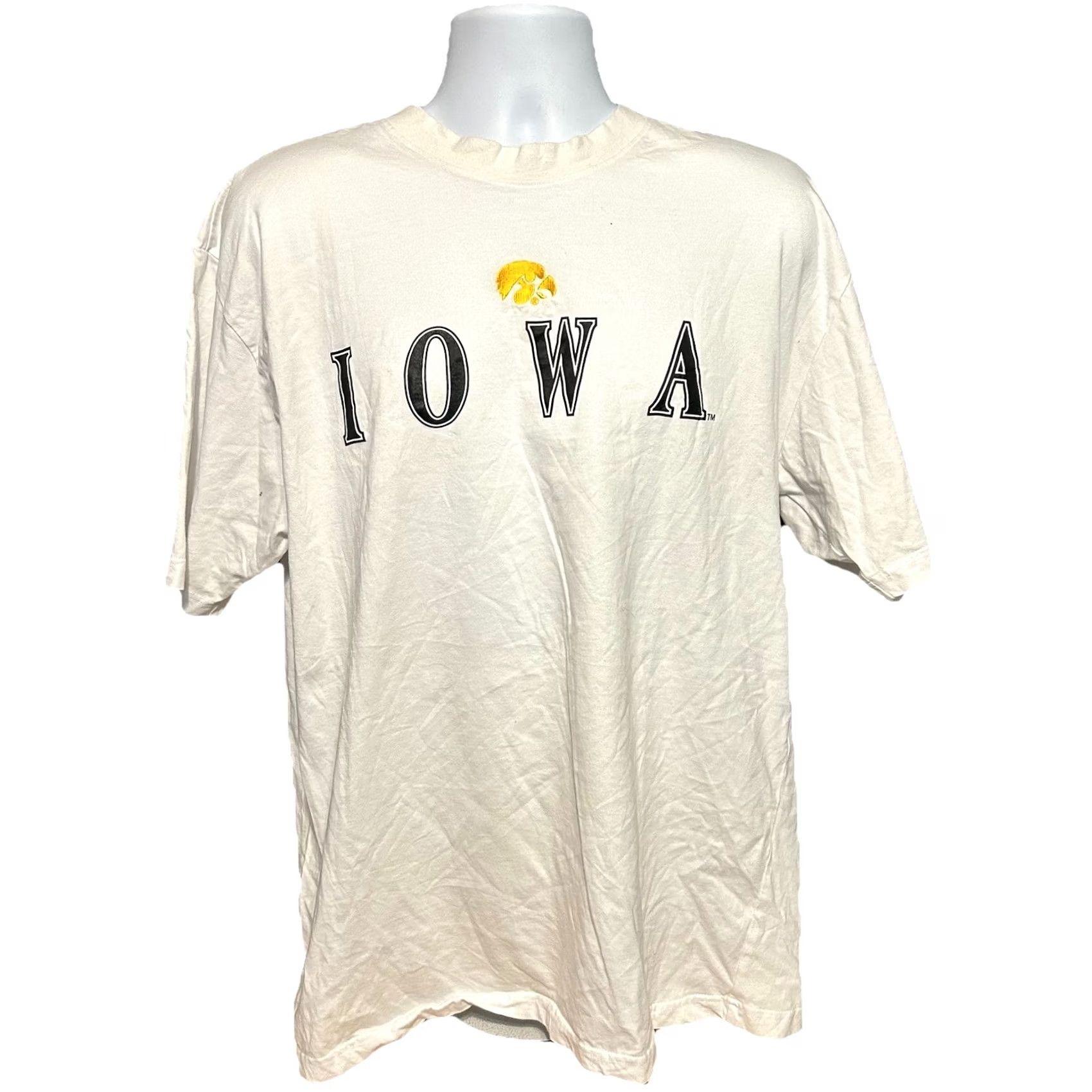 Vintage VINTAGE Colosseum Iowa Hawkeyes Shirt Men XL White Short Sleeve Crew Neck Embroidered Size US XL / EU 56 / 4 - 2 Thumbnail