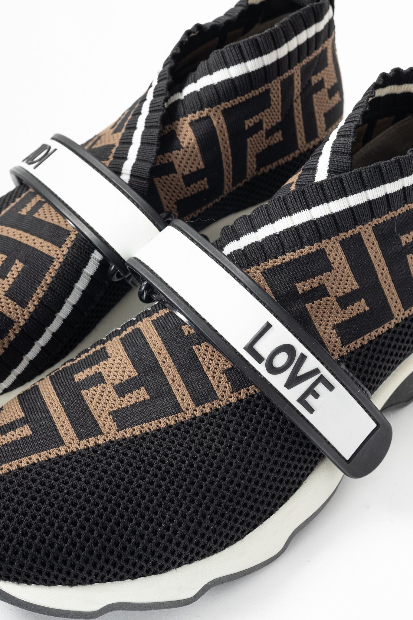 Fendi Fendi Rockoko 'Black Brown' FF Motif Knit Sneakers Size US 7.5 / IT 37.5 - 7 Thumbnail