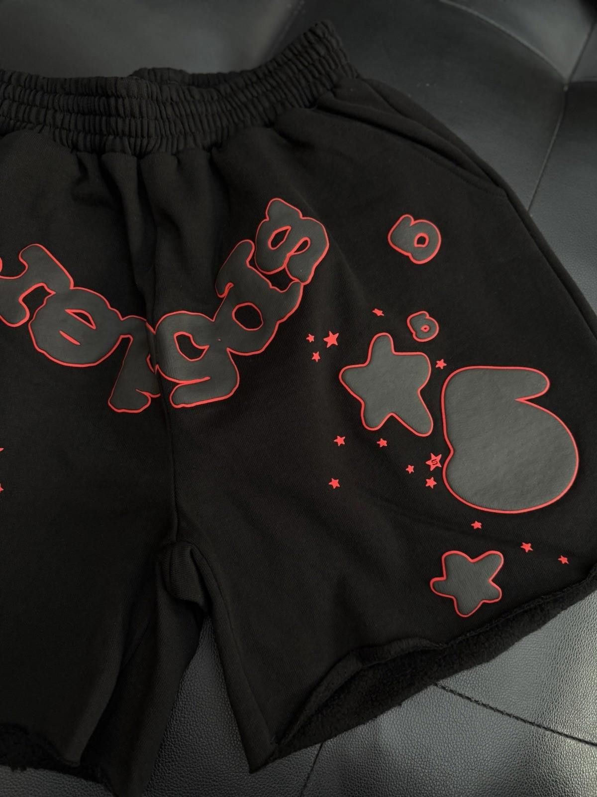 Sp5der Sp5der OG Web V2 Phantom Sweat short “Black Red” (NEW) Size US 32 / EU 48 - 2 Thumbnail