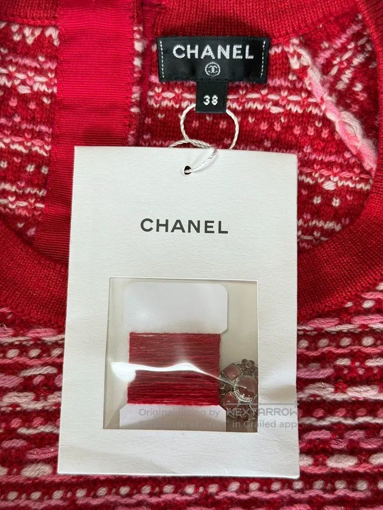 Chanel Chanel Red wool blend cardigan coat Size XS / US 0-2 / IT 36-38 - 7 Thumbnail