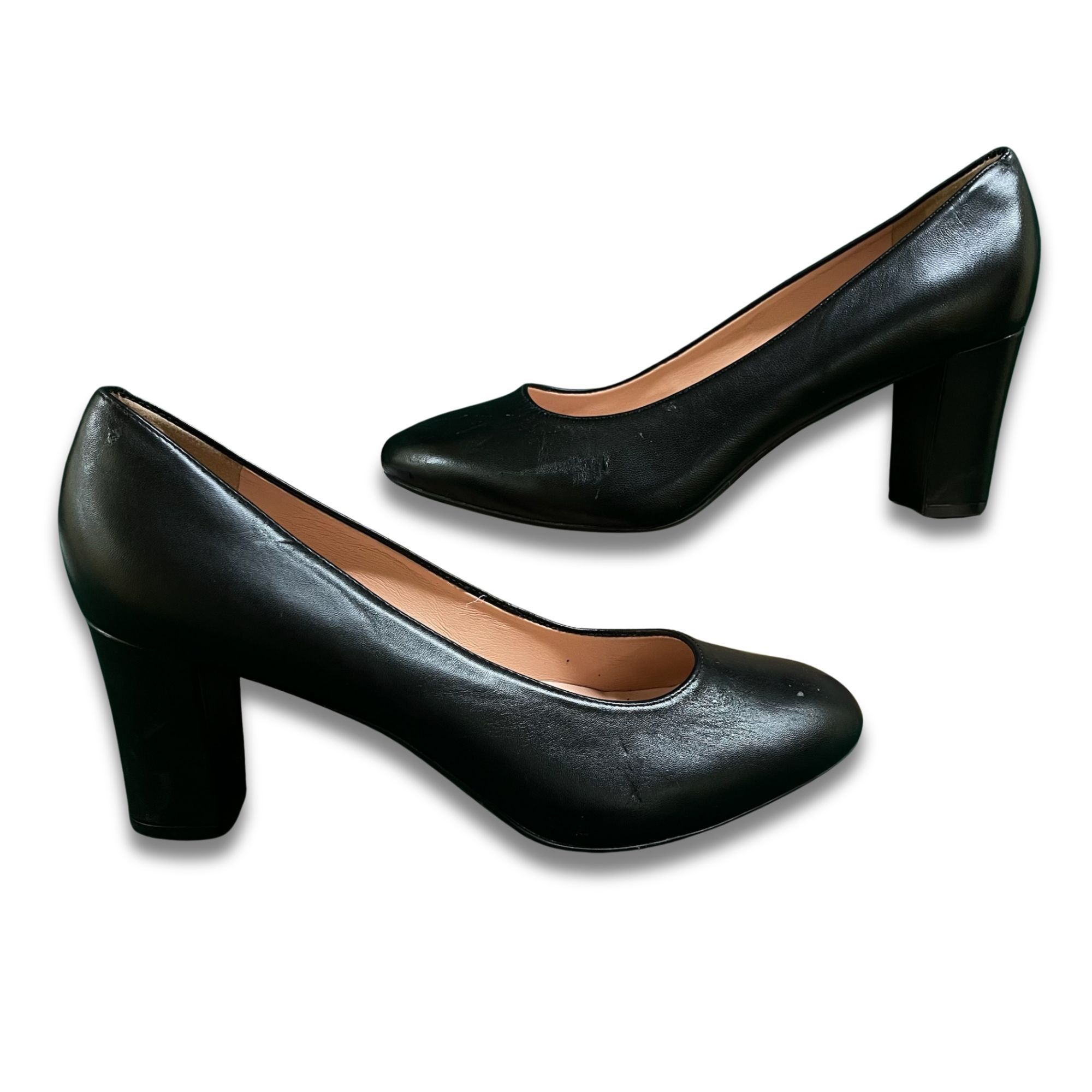 Other EASY SPIRIT Womens Black Leather Pumps Size 8 With Block Hee Size US 8 / IT 38 - 4 Thumbnail