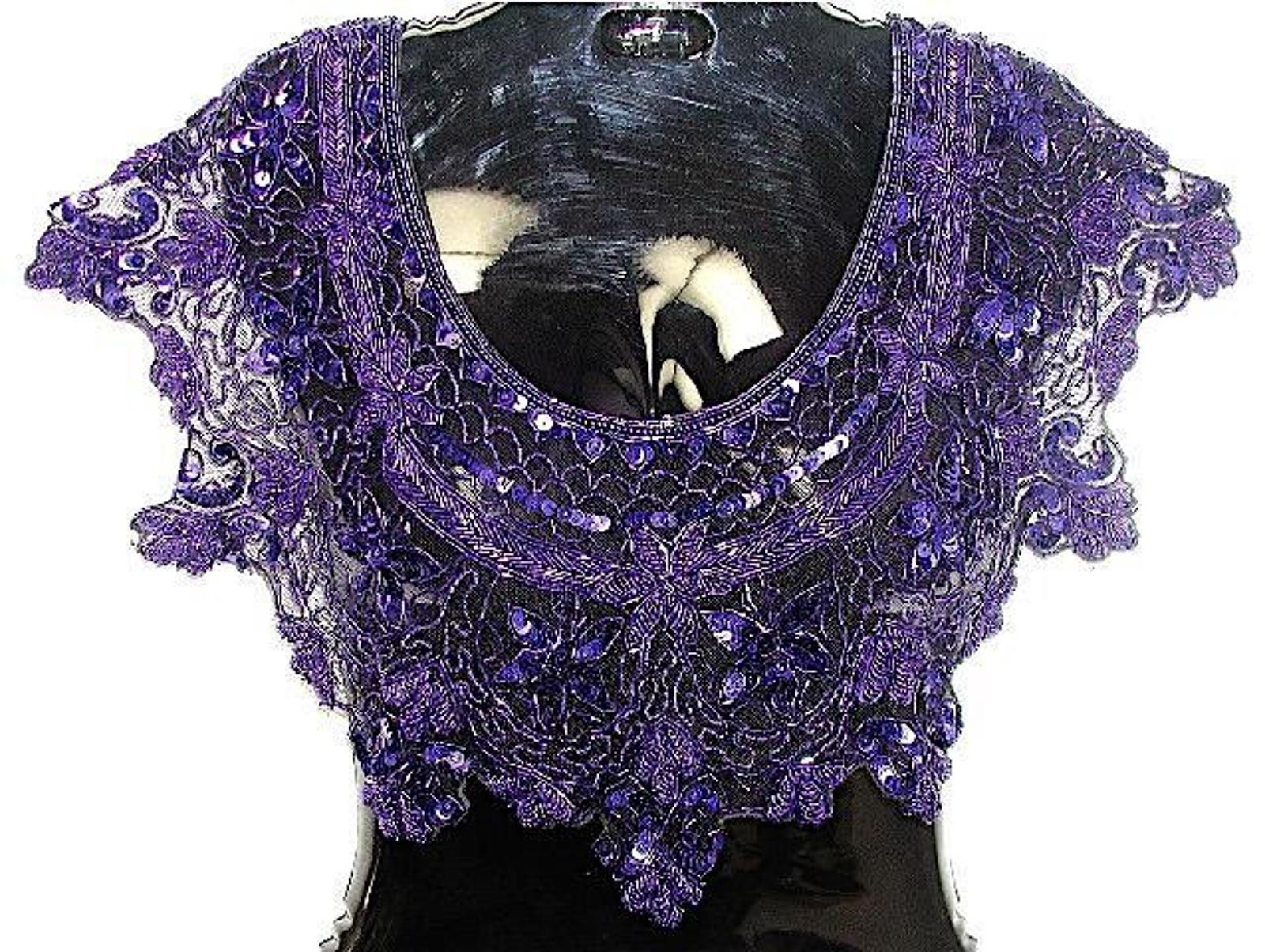 Designer Sequin Shawl/Wrap Royal Blue Size ONE SIZE - 1 Preview