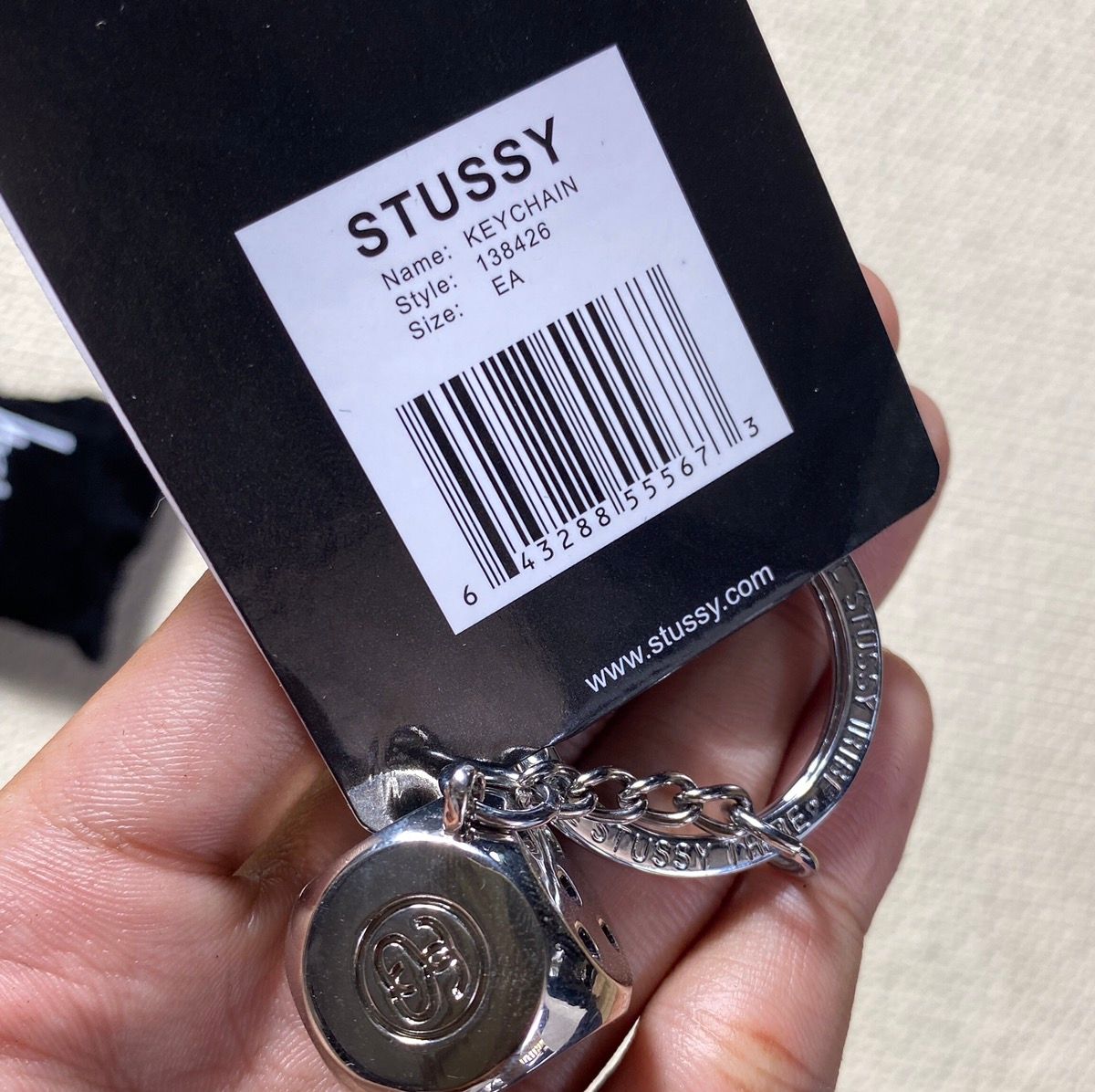Pre-owned Stussy X Vintage Stussy Keychain Silver