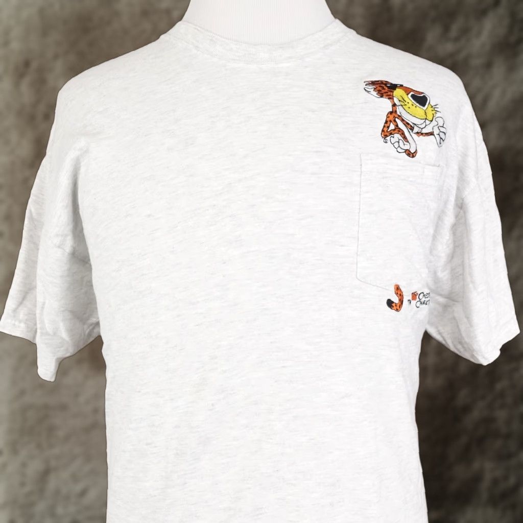 Hanes VINTAGE Chester Cheetah Cheetos Graphic Shirt XL Gray Hanes Beefy-T Retro Food & Drink Mens Size US XL / EU 56 / 4 - 1 Thumbnail