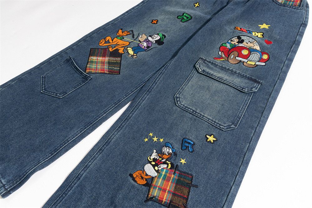 Japanese Brand × Jean Funny cartoon embroidery boys hip-hop trendy workwear jeans Size US 32 / EU 48 - 6 Thumbnail