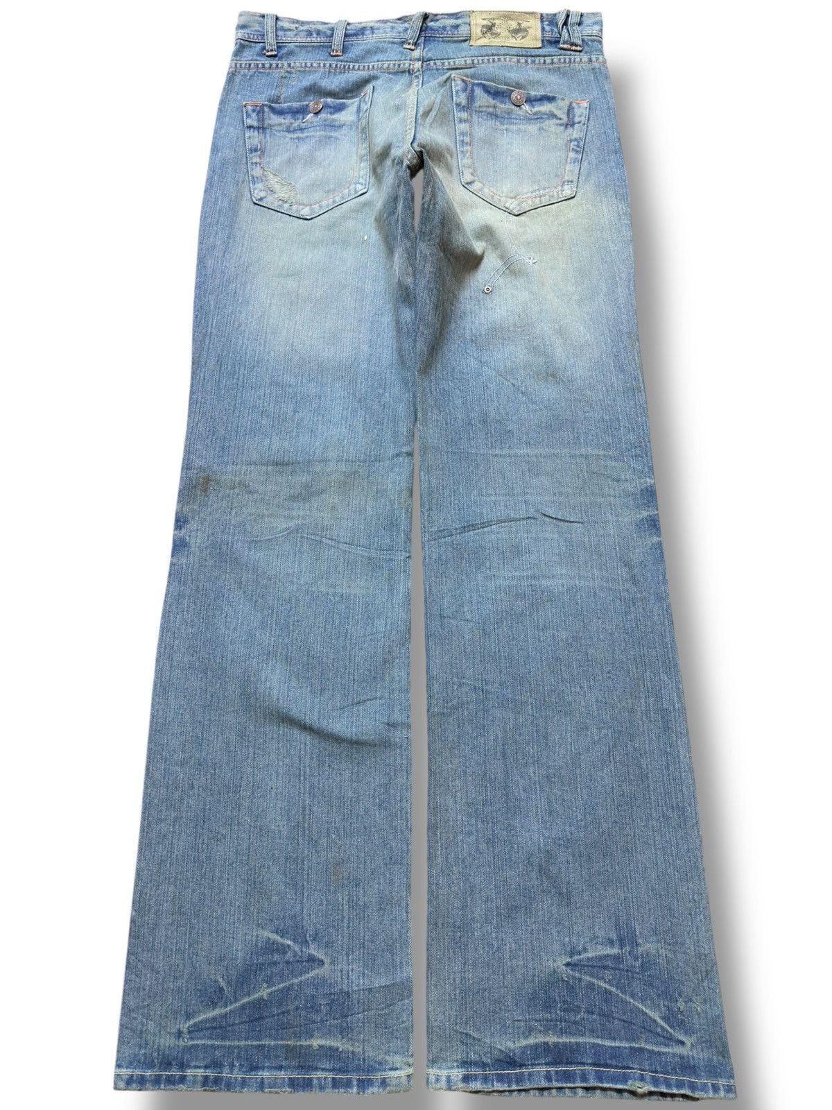 Exhibit66Studios Vintage Exhibisionist Baggy Grunge Ripped Distressed Denim Size US 33 - 3 Thumbnail