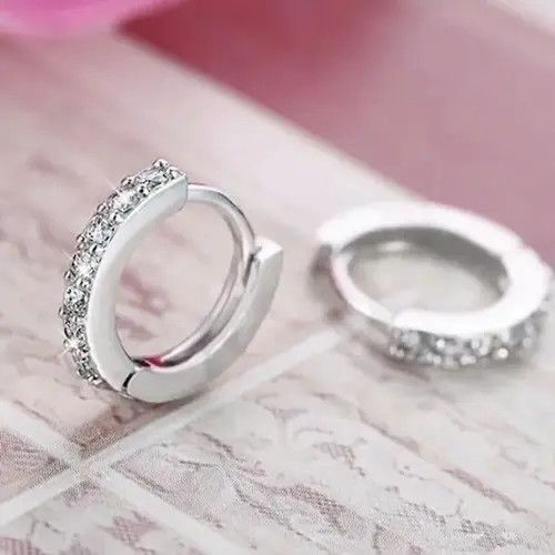 Japanese Brand 925 Sterling Silver Plated Small Hoop Earrings for Women Men Size ONE SIZE - 2 Thumbnail