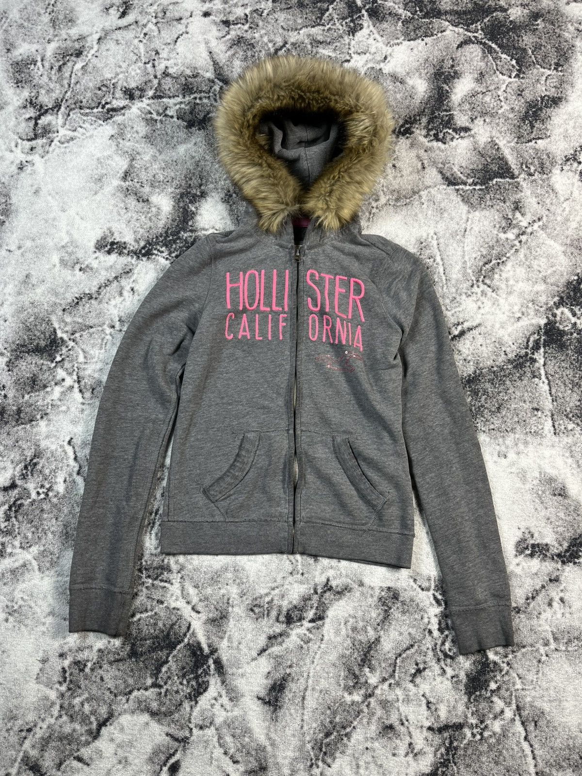 Hollister Hollister Y2K Fur Hoodie Grey Womens XS Fits S Size XS / US 0-2 / IT 36-38 - 1 Thumbnail
