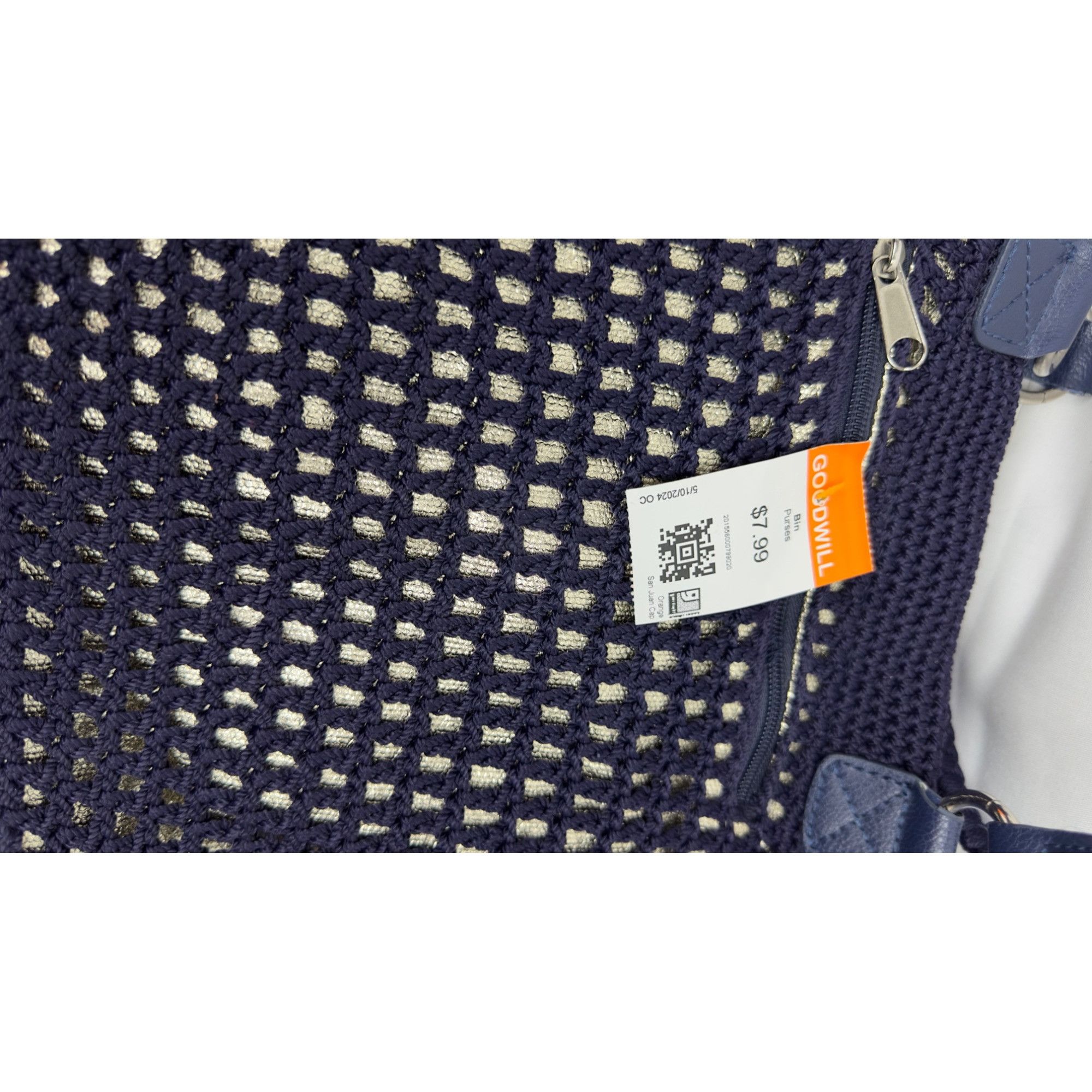 The Sak The Sak Navy Crochet Tote Bag With Zipper Pocket & Shoulder Size ONE SIZE - 21 Thumbnail