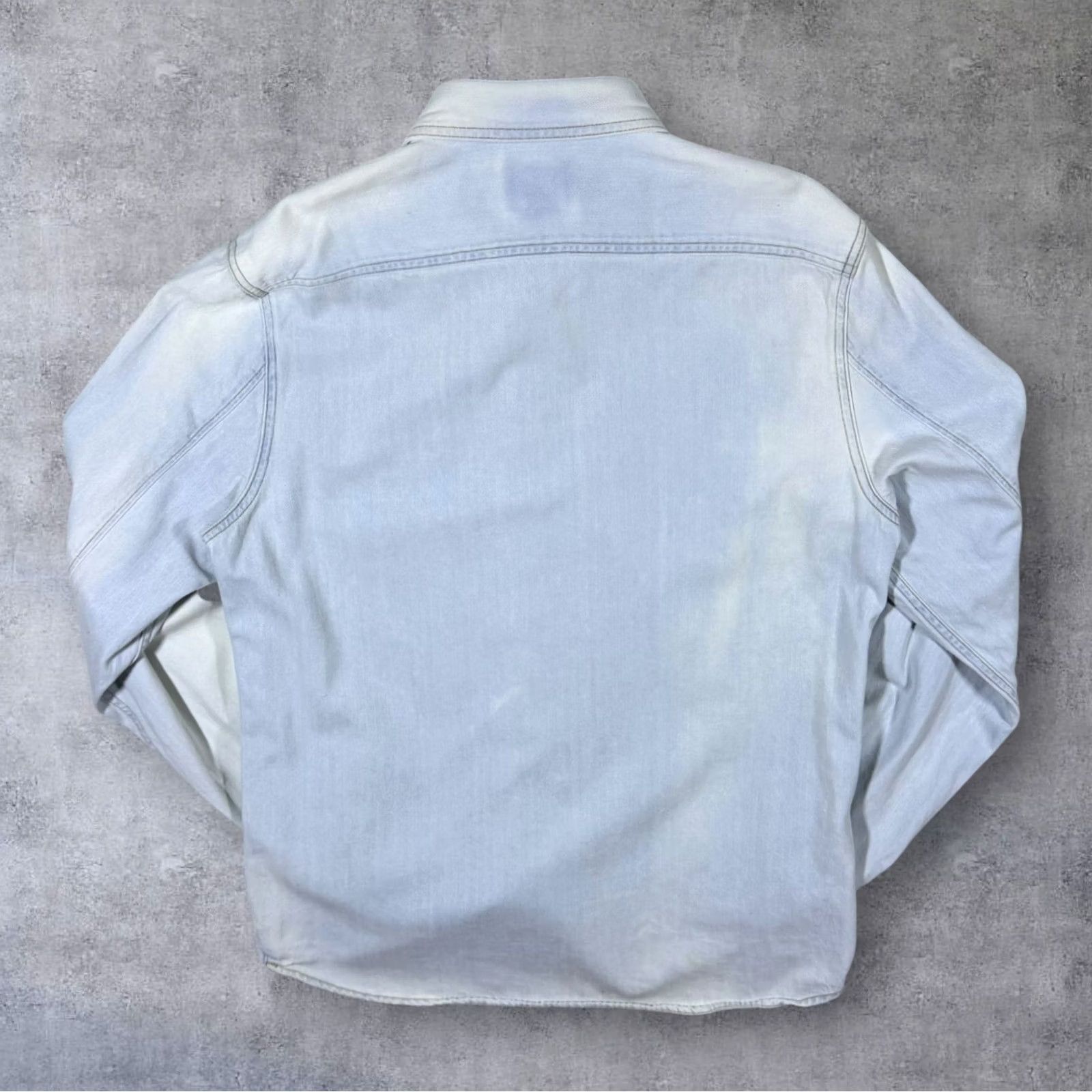Timberland Timberland Shirt Denim Slim Fit Faded Blue Long Sleeve Button-Up Medium Mens Regular Cotton Popper Button Casual Size US M / EU 48-50 / 2 - 2 Thumbnail