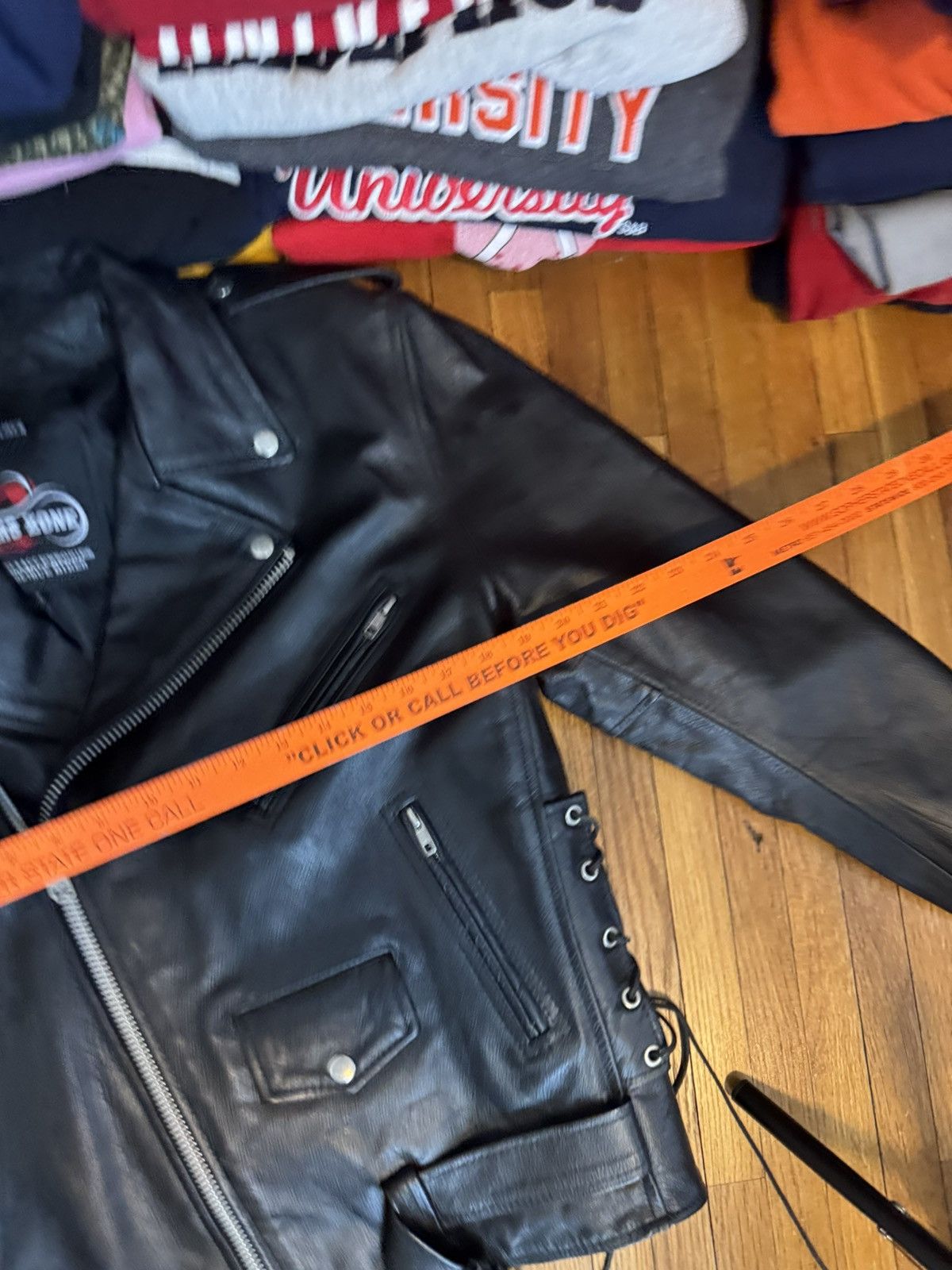 Vintage THE BIKERS ZONE Leather Motorcycle Jacket with Zip-out liner Size US M / EU 48-50 / 2 - 6 Thumbnail