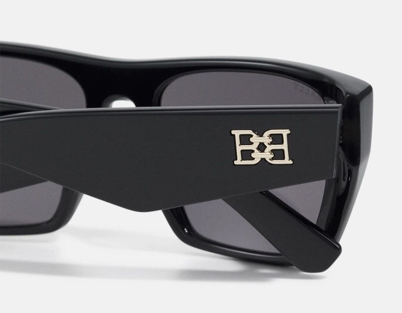 Bally Bally BY0109-H Geometric Sunglasses Black Gold NIB MP$300 Size ONE SIZE - 6 Thumbnail