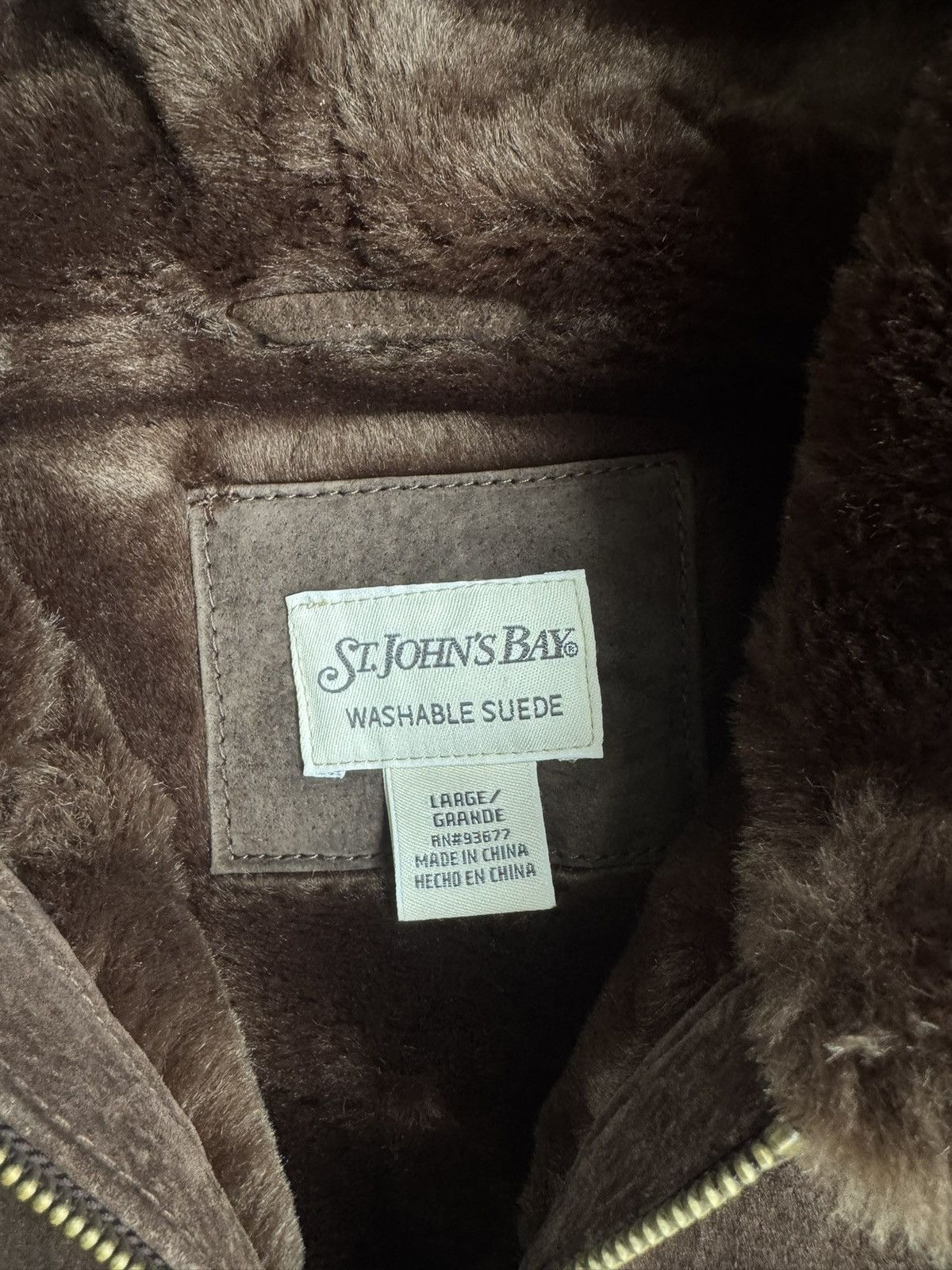 St. Johns Bay Vintage St. John’s Bay Full Zip Mocha Fur Lined Faded Jacket Size US L / EU 52-54 / 3 - 6 Thumbnail