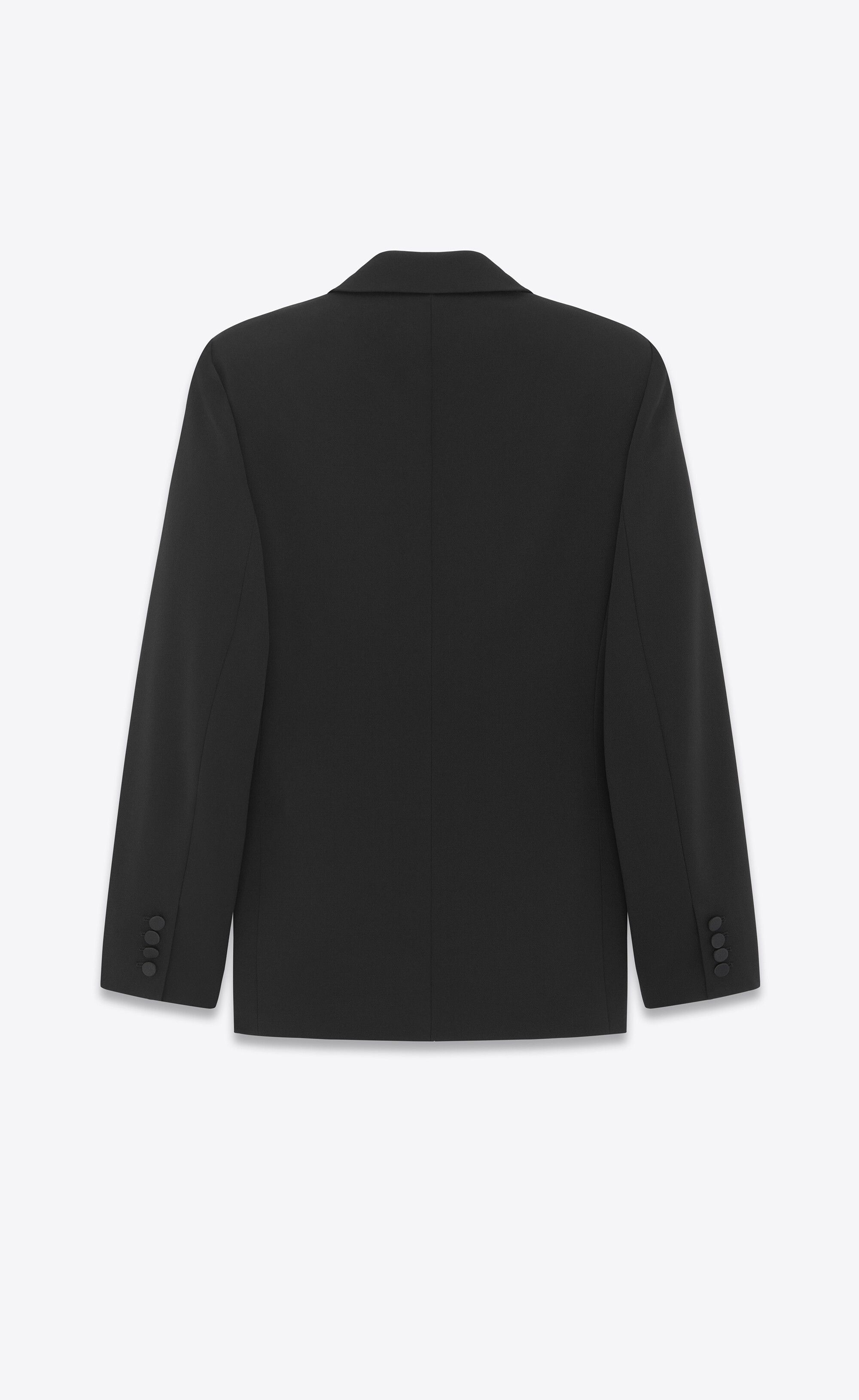 Saint Laurent Paris o1s1wg111224 Tuxedo Jacket In Grain De Poudre in Black Size US M / EU 48-50 / 2 - 2 Thumbnail