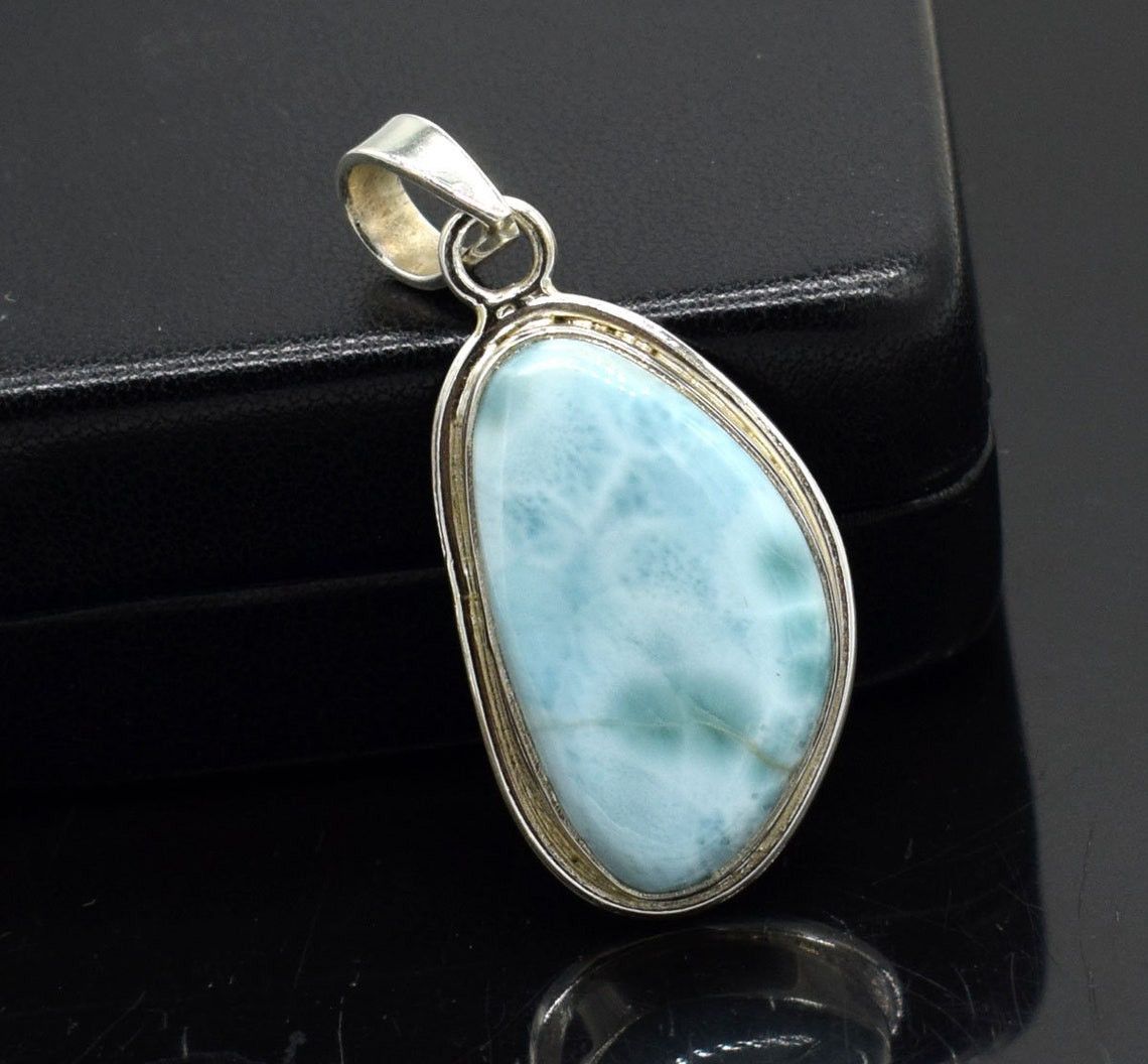 Handmade Blue Larimar Gemstone Pendant, 925 Sterling Silver Pendant, Size ONE SIZE - 3 Thumbnail
