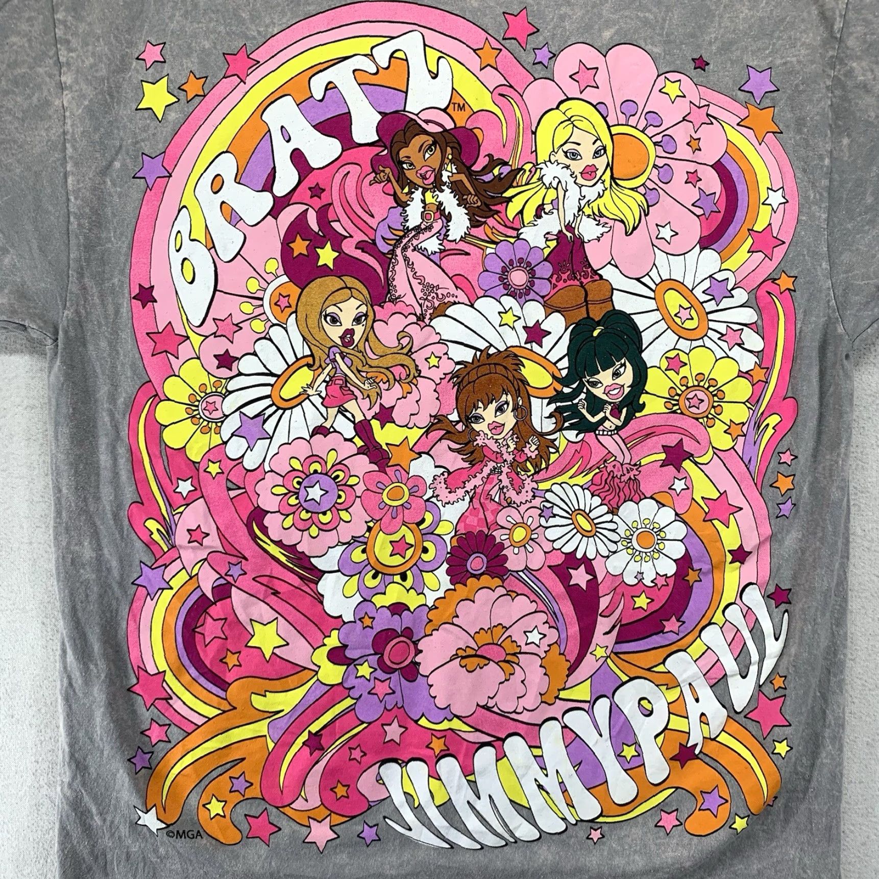 Vintage VINTAGE Bratz Graphic T-shirt Women Small Gray Acid Wash All Seasons Double-Sided Crew Neck Size S / US 4 / IT 40 - 4 Thumbnail