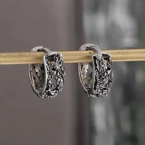 Designer × Jewelry Retro Dragon Pattern Earrings (1pairs） Size ONE SIZE - 1 Thumbnail