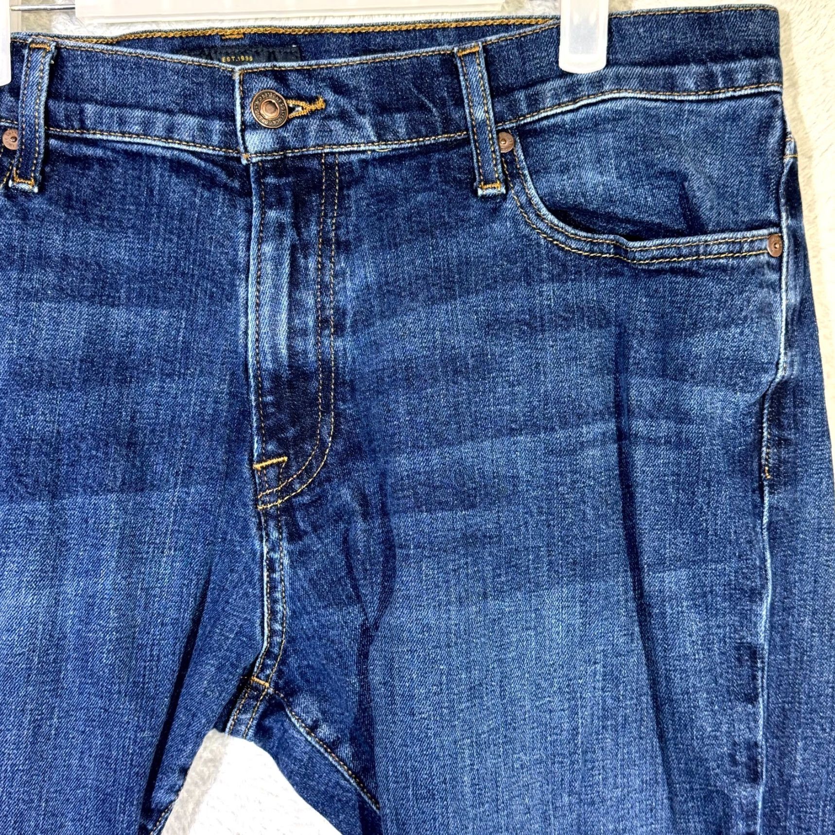Lucky Brand Lucky Brand 221 Straight Jeans Men 38x30 Denim Blue Medium Wash Stretch Regular Fit Size US 38 / EU 54 - 5 Thumbnail