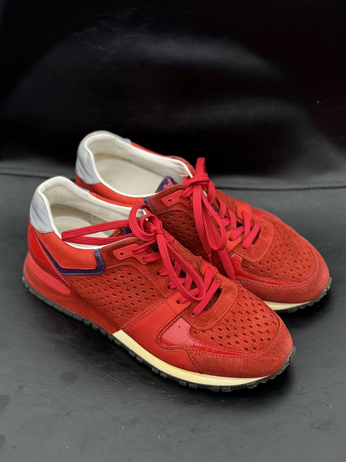 Louis Vuitton Louis Vuitton red suede trainers sneakers Size US 8 / IT 38 - 4 Thumbnail