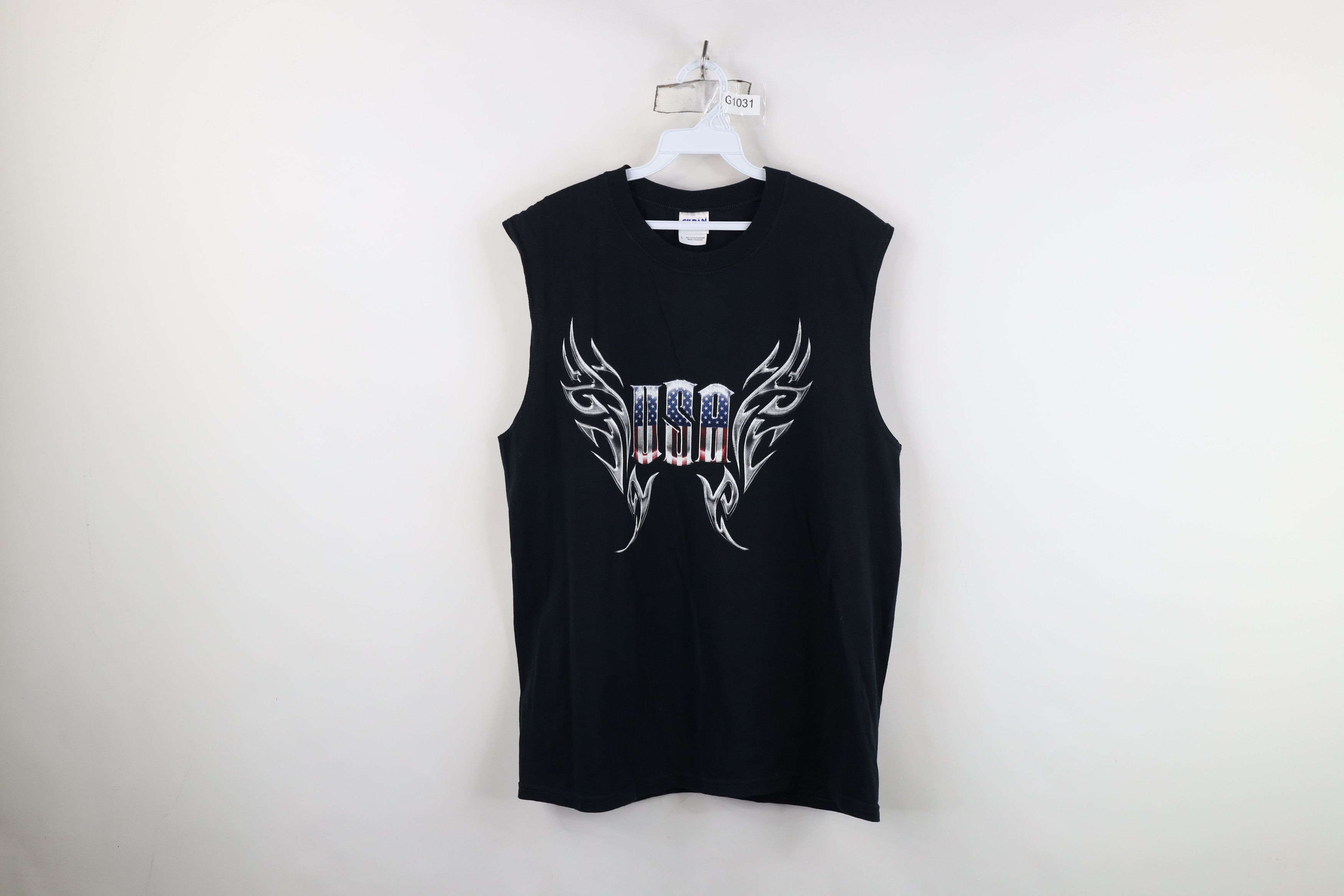 Vintage Vintage Y2K Streetwear Tribal USA Sleeveless Muscle T-Shirt Size US L / EU 52-54 / 3 - 1 Thumbnail