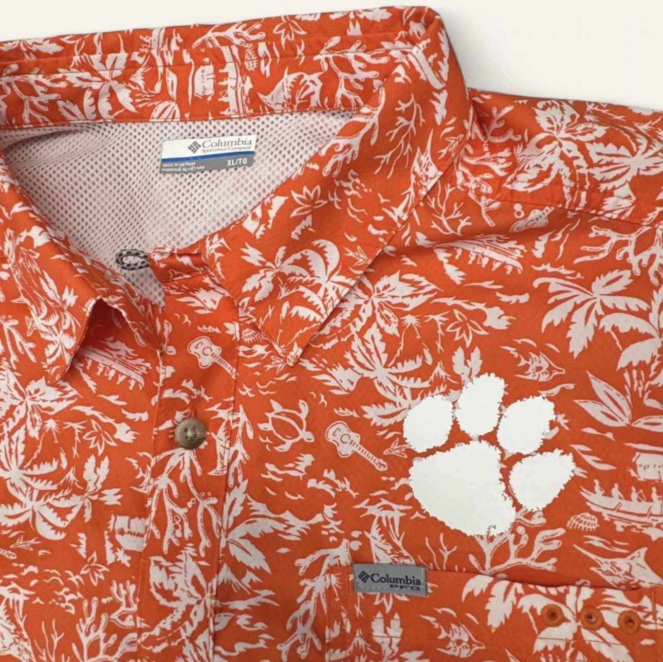 Columbia Columbia PFG Clemson Tigers Shirt XL Orange Allover Print Size US XL / EU 56 / 4 - 2 Thumbnail