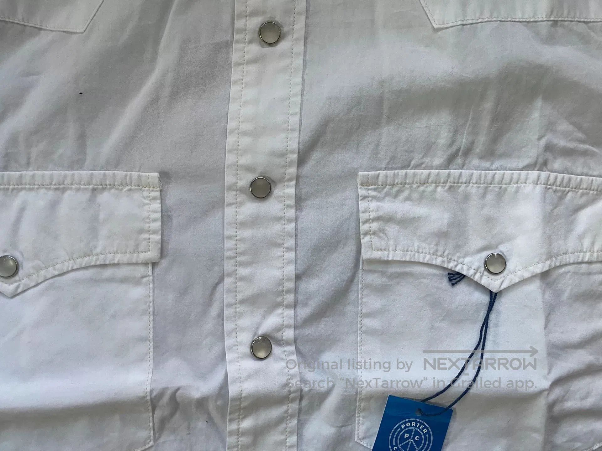 Porter Classic white shirt with mother. Size US M / EU 48-50 / 2 - 2 Thumbnail