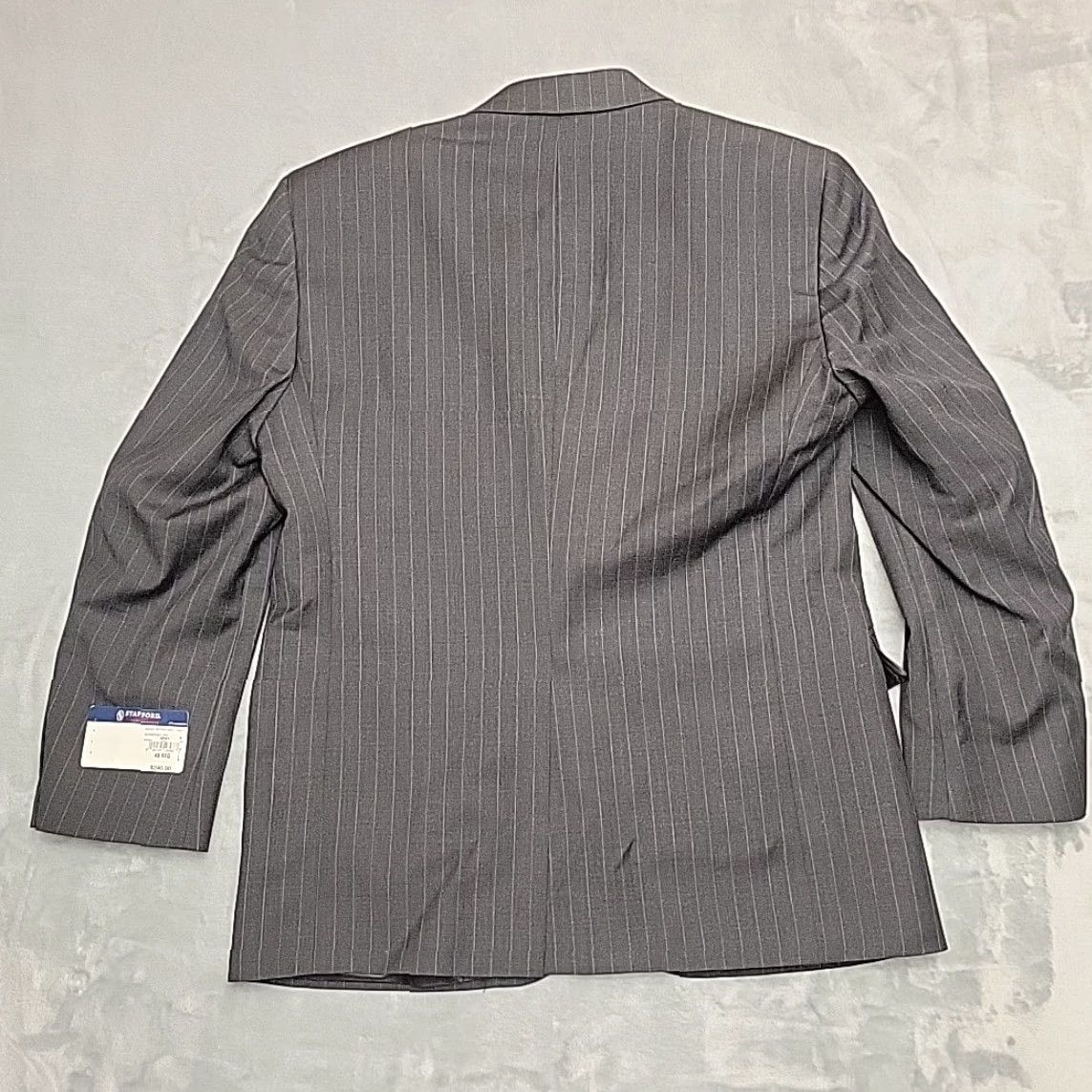 Stafford Stafford Blazer Men 40R Gray Pinstripe Worsted Wool Classic Fit Suit Jacket NEW Size 40R - 6 Thumbnail