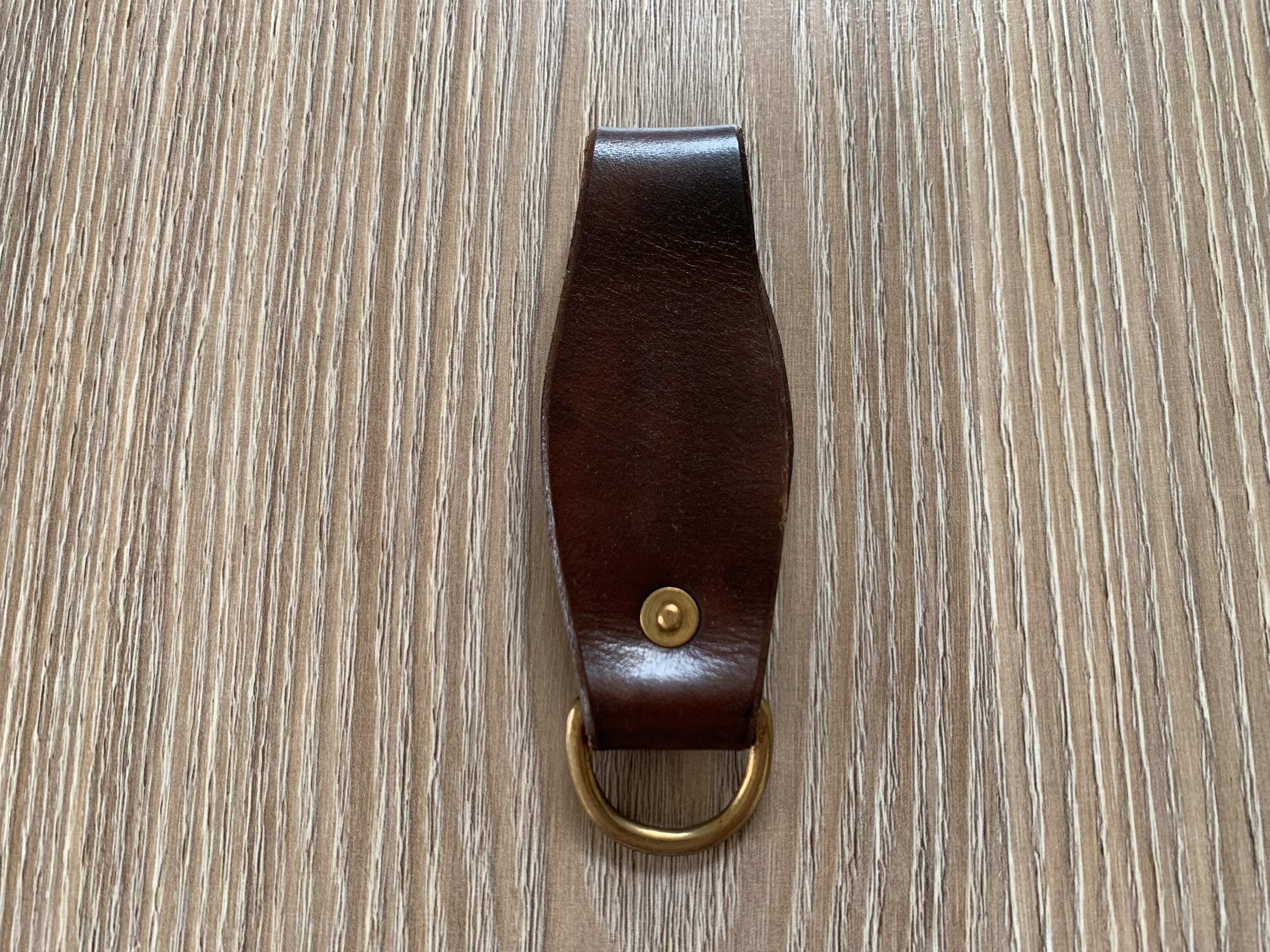 Handmade Brown Leather Keychain With Embossing Size ONE SIZE - 6 Thumbnail