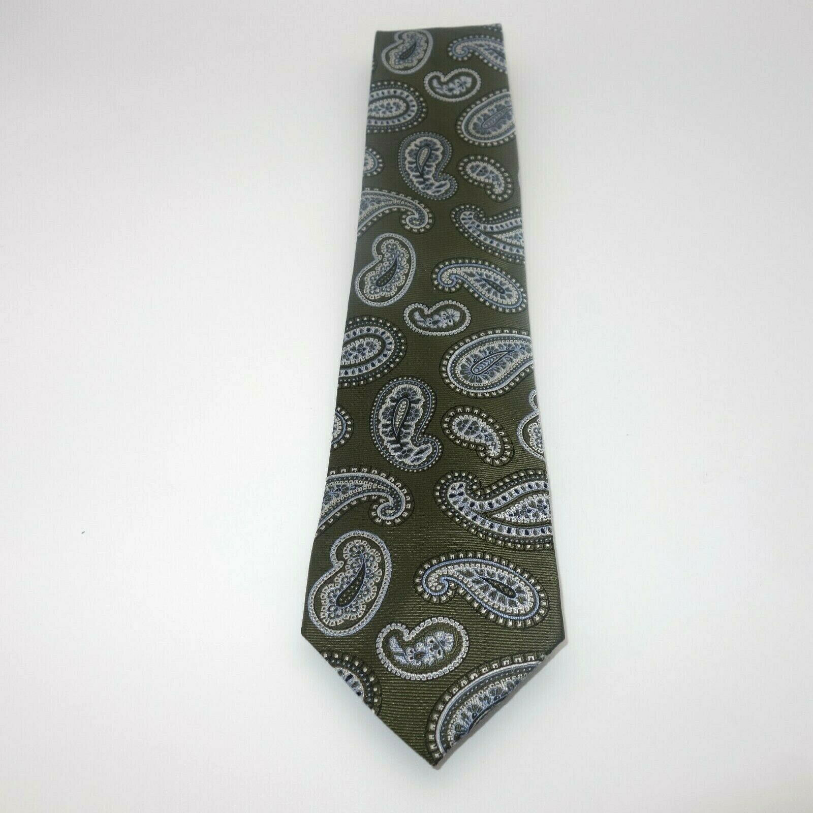 Jos. A. Bank Joseph A Bank Signature Green Blue White 100% Silk Tie Size ONE SIZE - 3 Thumbnail