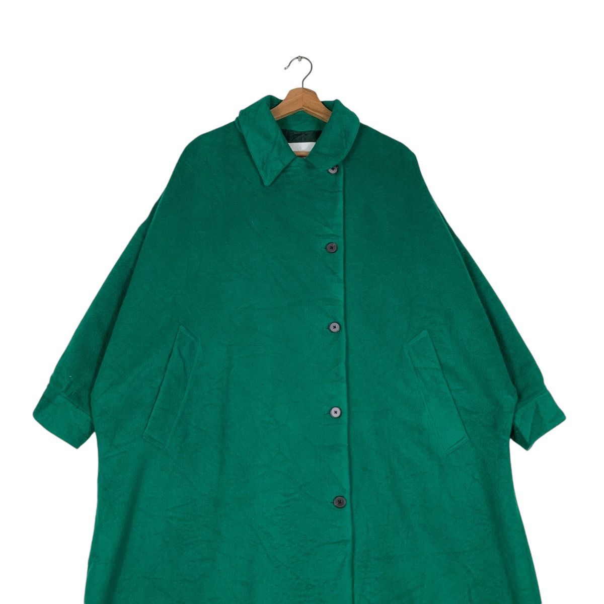 HARE HARE Asymmetrical Oversized Green Long Coat #1378-C62 Size ONE SIZE - 2 Thumbnail