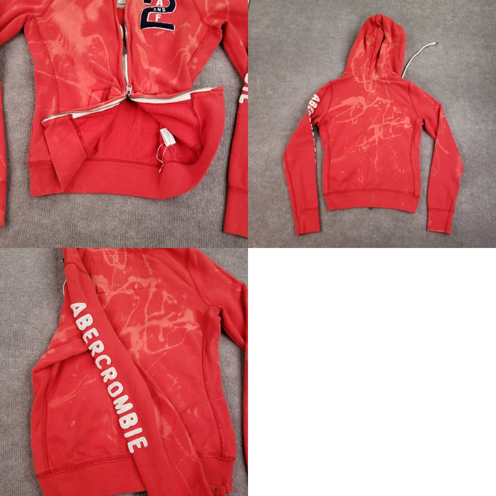 Abercrombie & Fitch Abercrombie Fitch Hoodie Womens Medium Red Hooded Full Zip Pockets Casual Size M / US 6-8 / IT 42-44 - 8 Thumbnail
